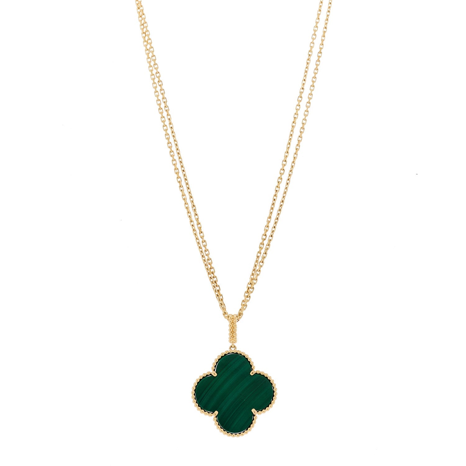 ヴァンクリーフ&アーペル マジックアルハンブラ ペンダントネックレス マラカイト 18K イエローゴールド VAN CLEEF & ARPELS MAGIC ALHAMBRA PENDANT NECKLACE MALACHITE 18K YELLOW GOLD