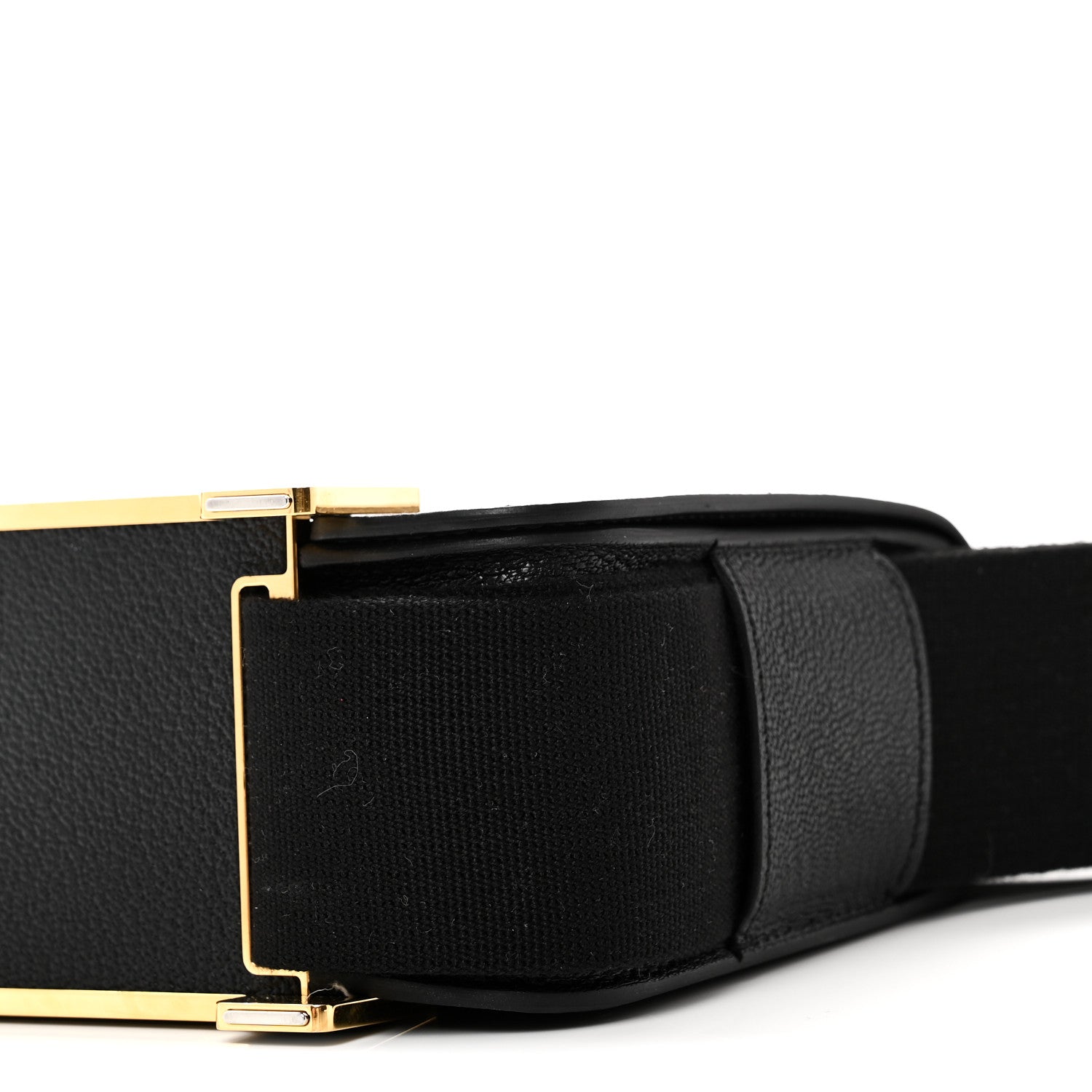 HERMES GETA BLACK CHEVRE MYSORE GOLD HARDWARE