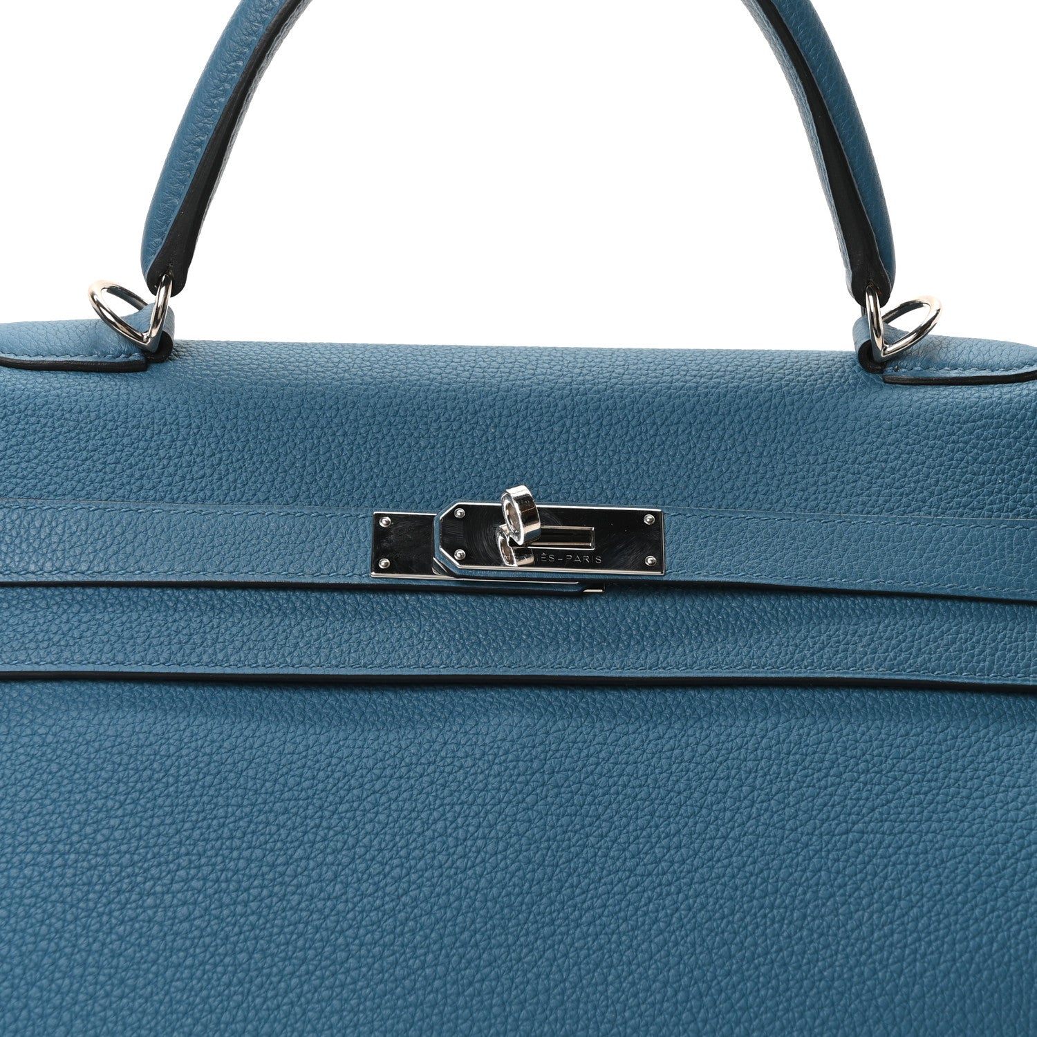 HERMES KELLY 35 RETOURNE COLBALT TOGO SILVER HARDWARE