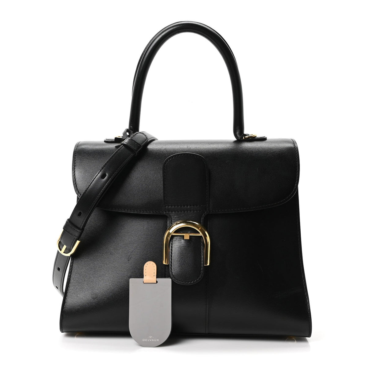 デルヴォー ブリヨン MM ショルダーバッグ Black ボックスカーフスキン ゴールド金具 DELVAUX BRILLANT MM SHOULDER BAG BLACK BOX CALFSKIN GOLD HARDWARE