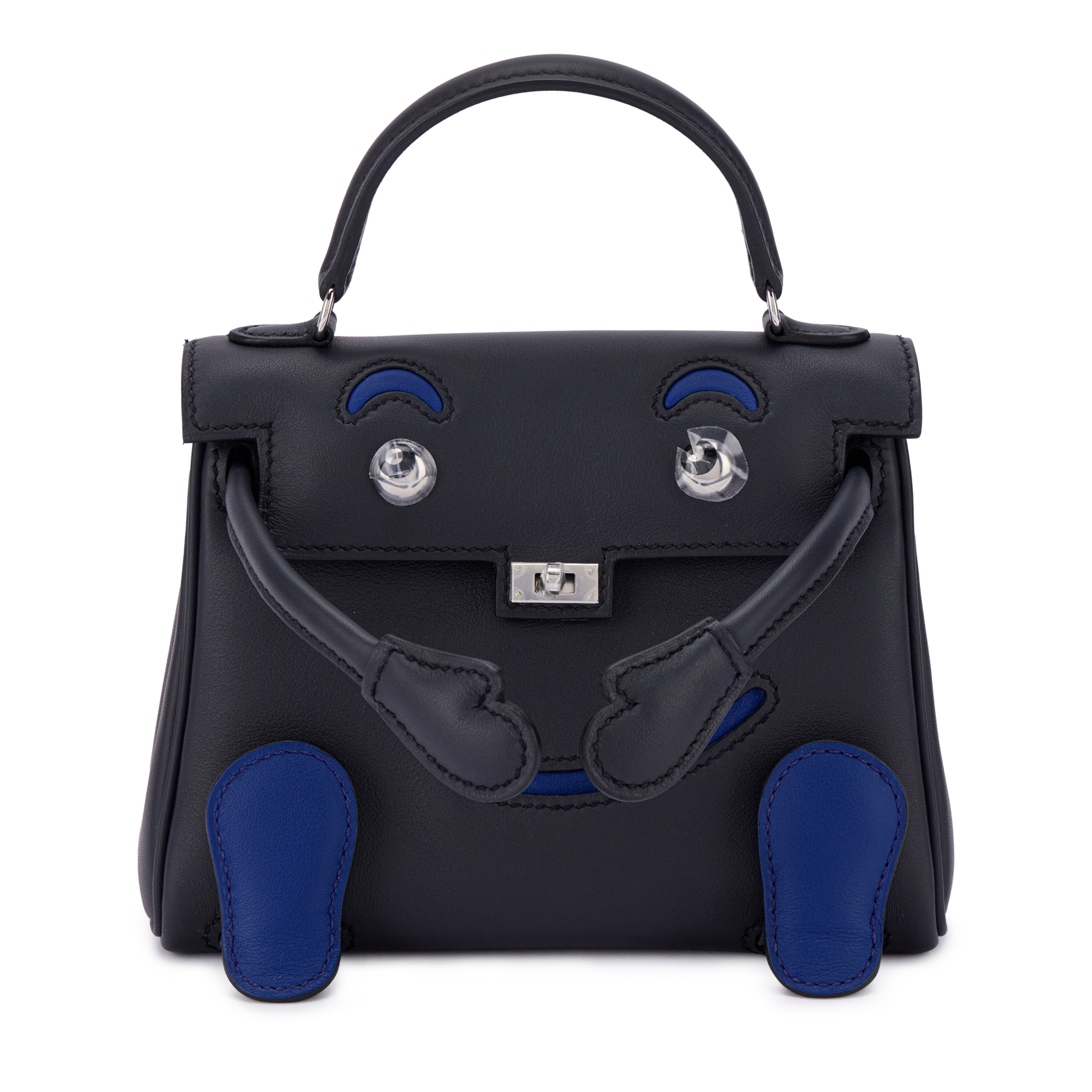 HERMES KELLY DOLL 16 QUELLE IDOLE BLEU INDIGO BLEU ROYAL SWIFT SILVER HARDWARE