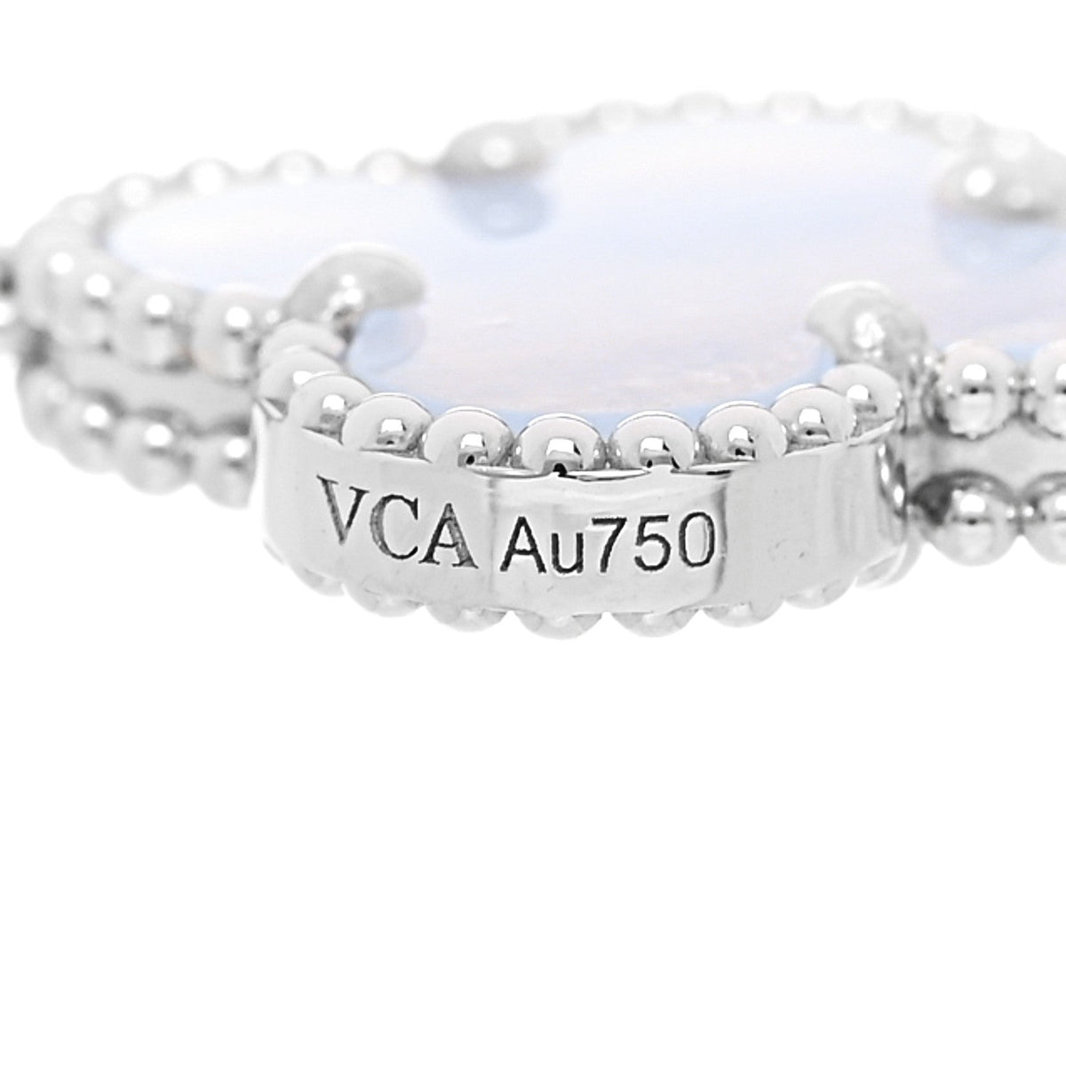 ヴァンクリーフ&アーペル ヴィンテージアルハンブラ 5モチーフ ブレスレット カルセドニー 18K ホワイトゴールド VAN CLEEF & ARPELS VINTAGE ALHAMBRA 5 MOTIFS BRACELET CHALCEDONY 18K WHITE GOLD