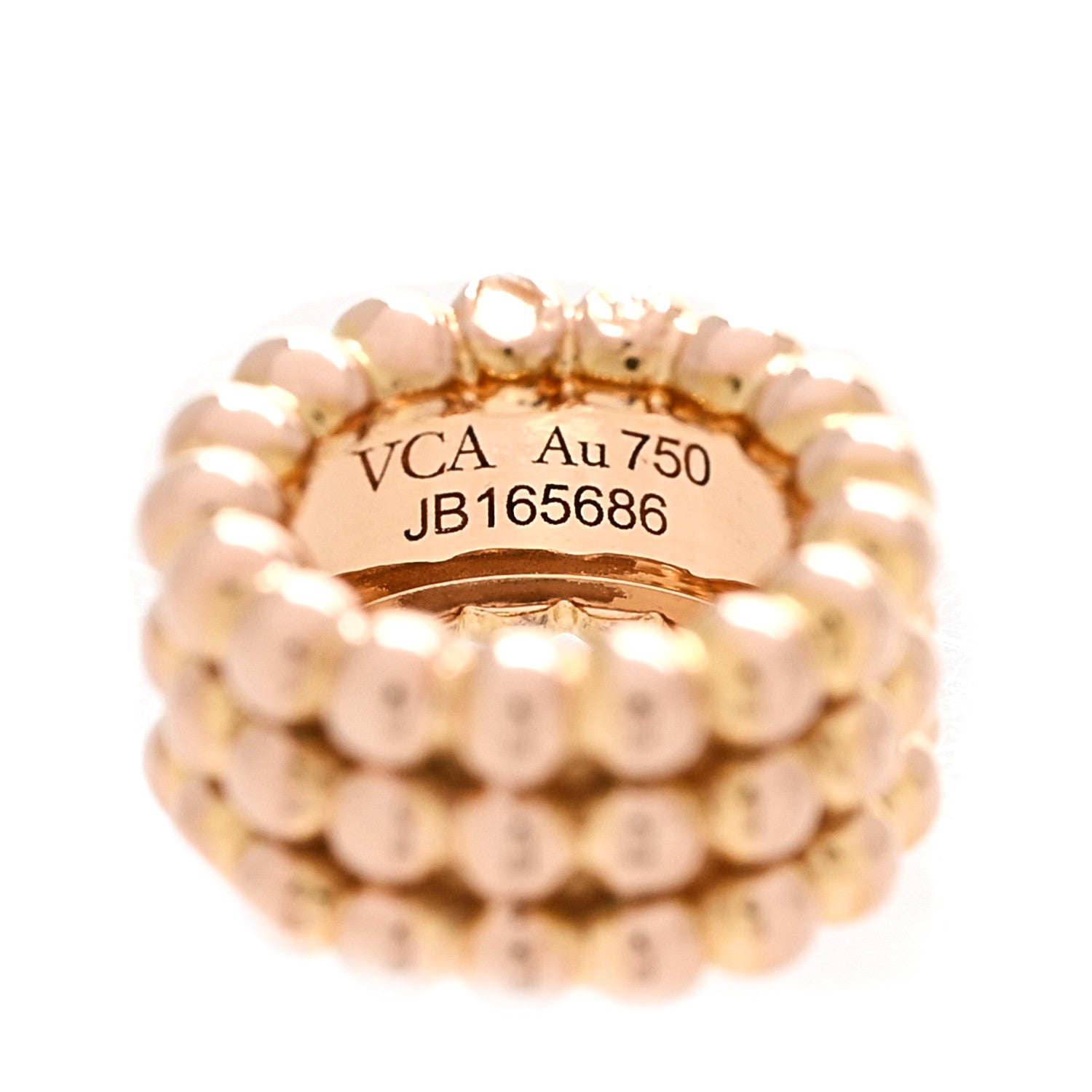 Van Cleef & Arpels 18K Rose Gold Perlée Triple Pendant