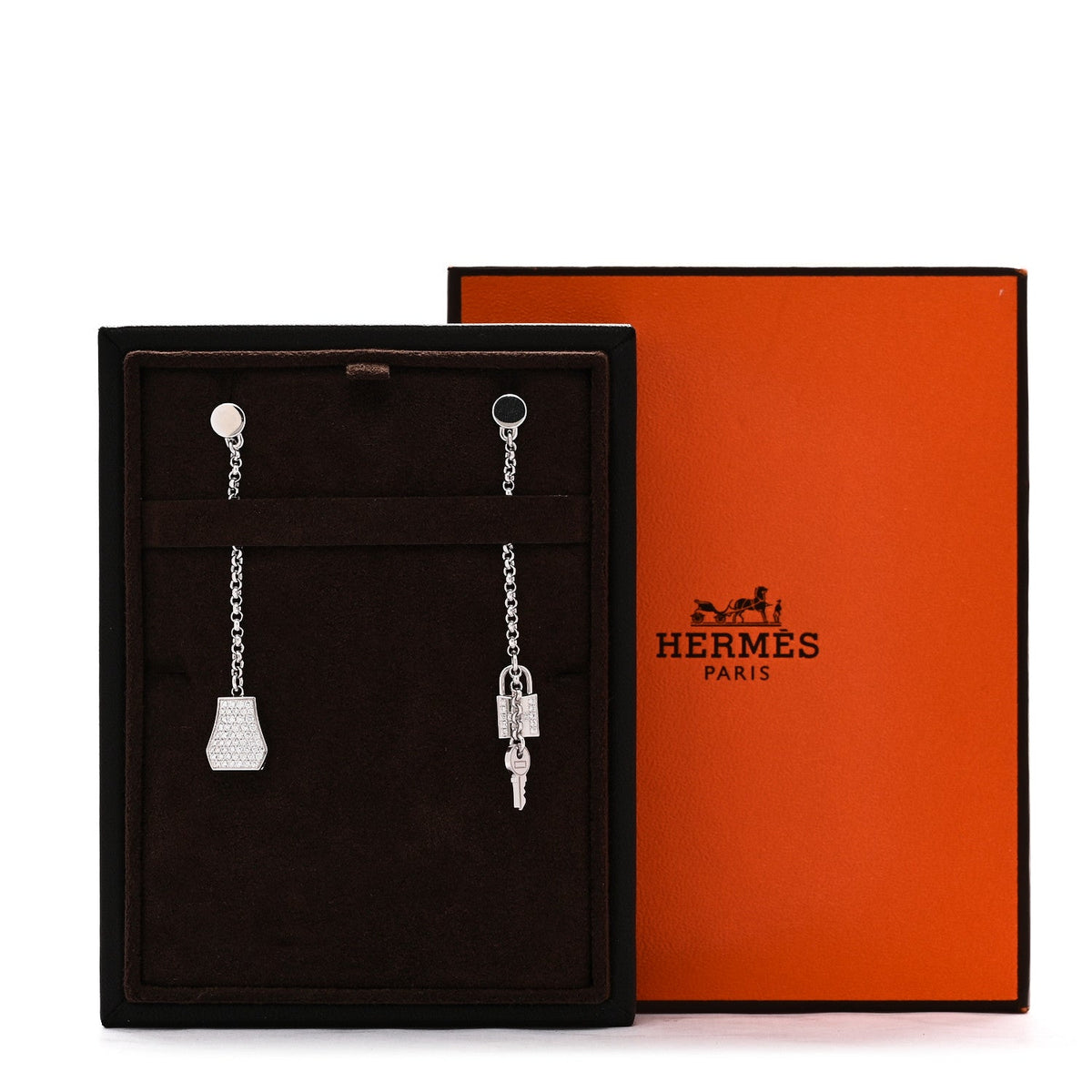 エルメス ケリークロシェット ドロップ ピアス 18K ホワイトゴールド ダイヤモンド HERMES KELLY CLOCHETTE DROP EARRINGS 18K WHITE GOLD DIAMOND