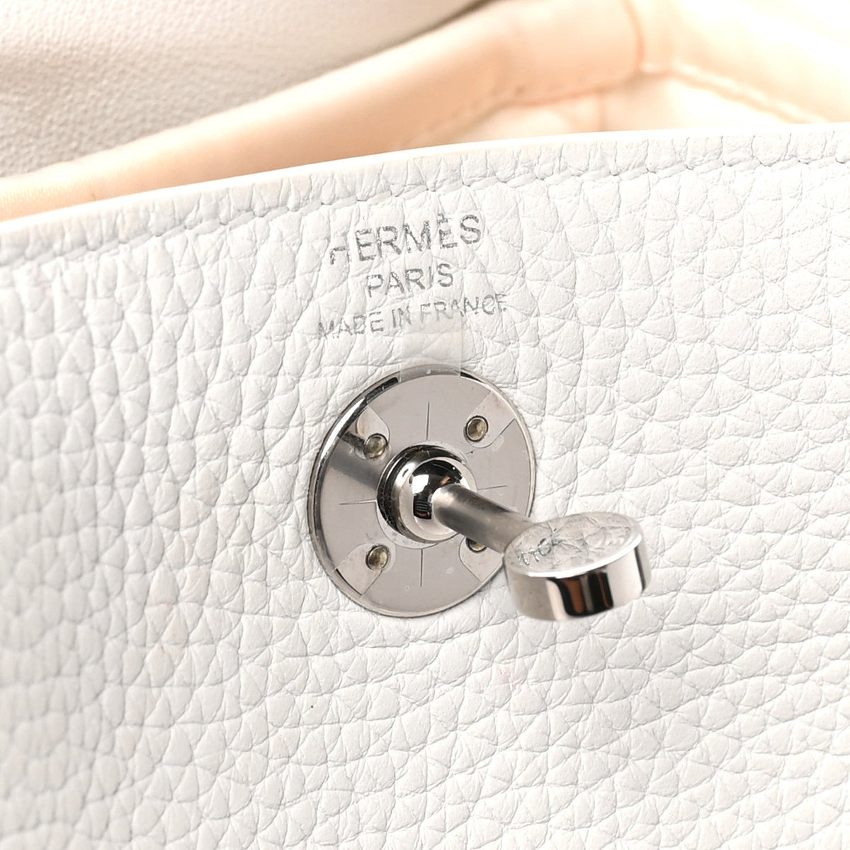 Hermes Lindy 20 New White Taurillon Clemence Silver Hardware