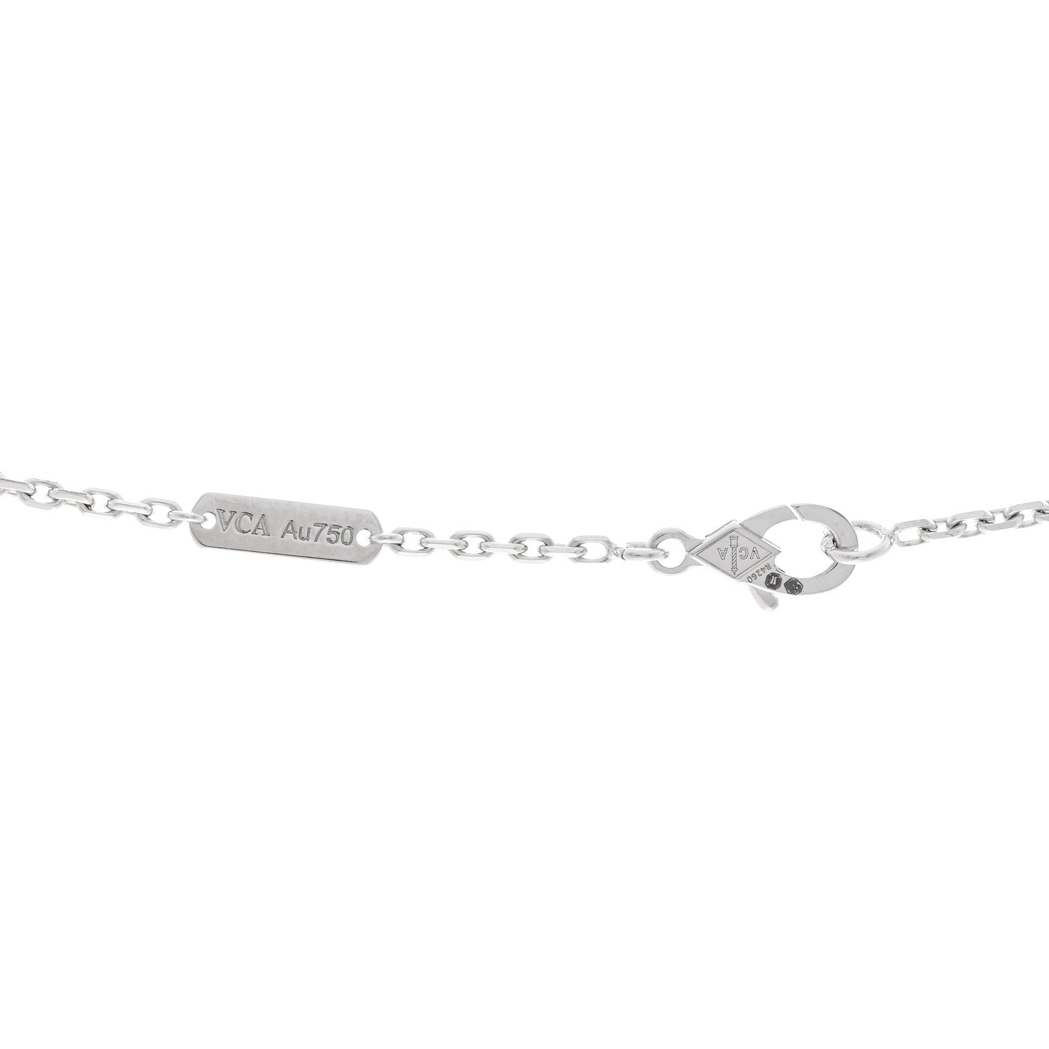 ヴァンクリーフ&アーペル マジックアルハンブラ ロングネックレス カルセドニー 18K ホワイトゴールド VAN CLEEF & ARPELS MAGIC ALHAMBRA LONG NECKLACE CHALCEDONY 18K WHITE GOLD