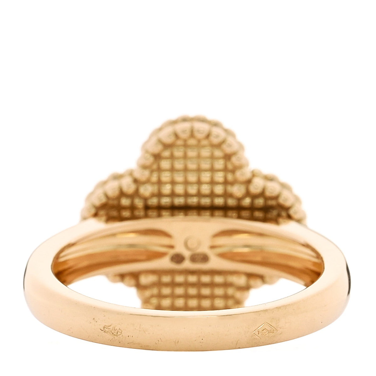Van Cleef & Arpels Vintage Alhambra Ring Multicolor 18K Yellow Gold