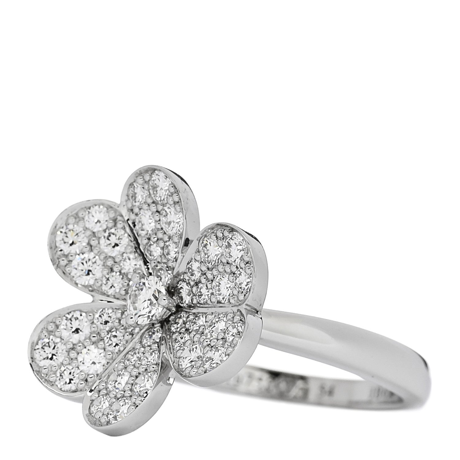 VAN CLEEF 18Kホワイトゴールド ダイヤモンド スモール フリヴォル リング 54