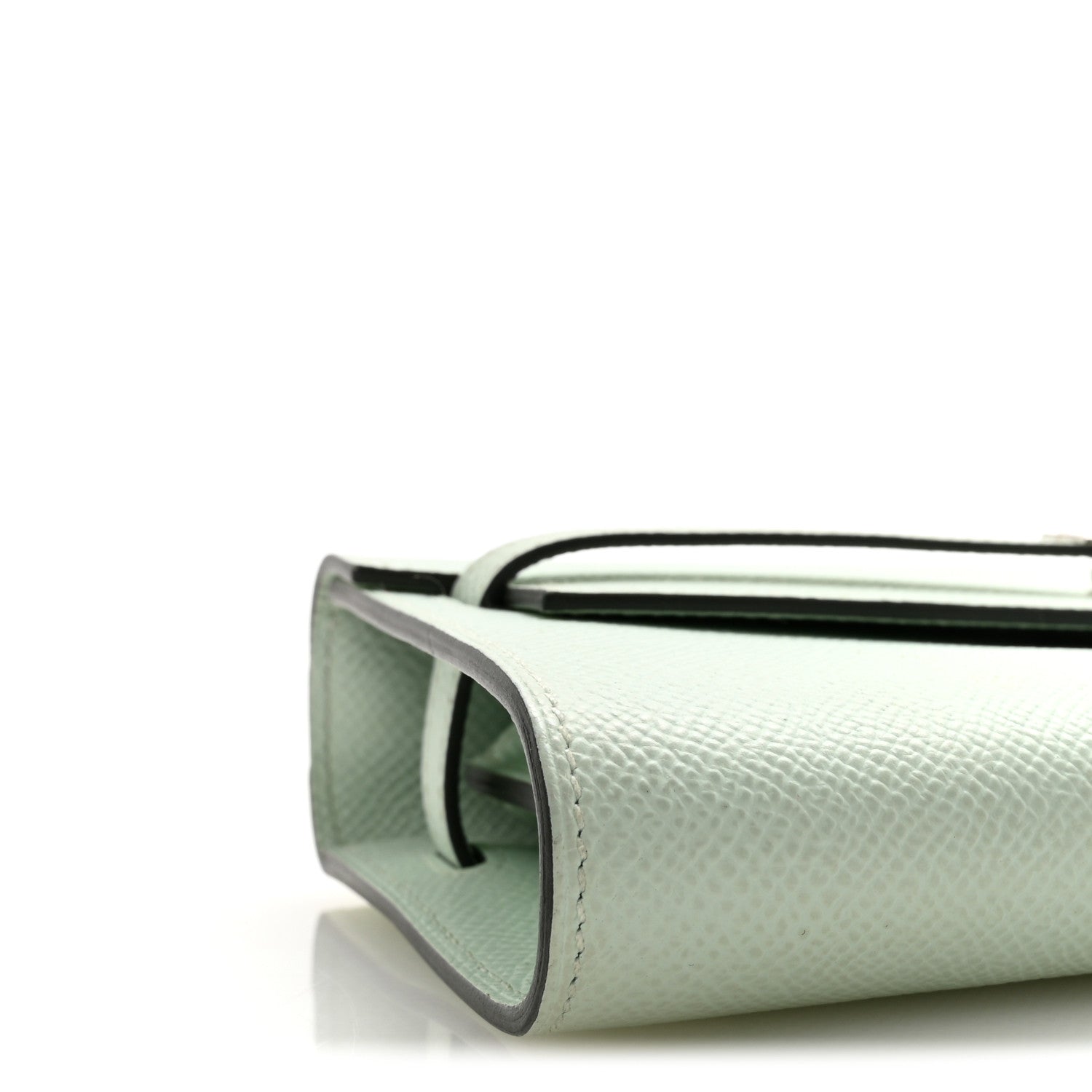 HERMES KELLY TO GO WALLET VERT PEPPERMINT EPSOM SILVER HARDWARE