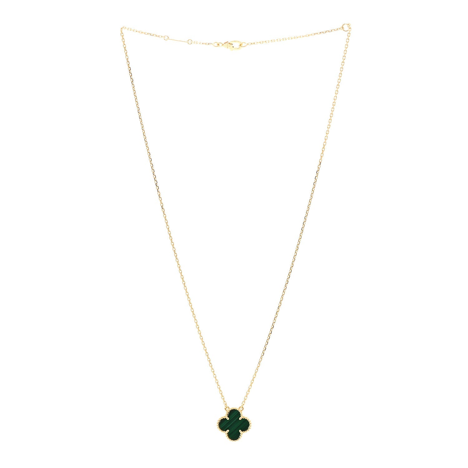 ヴァンクリーフ&アーペル ヴィンテージアルハンブラ ペンダントネックレス マラカイト 18K イエローゴールド VAN CLEEF & ARPELS VINTAGE ALHAMBRA PENDANT NECKLACE MALACHITE 18K YELLOW GOLD