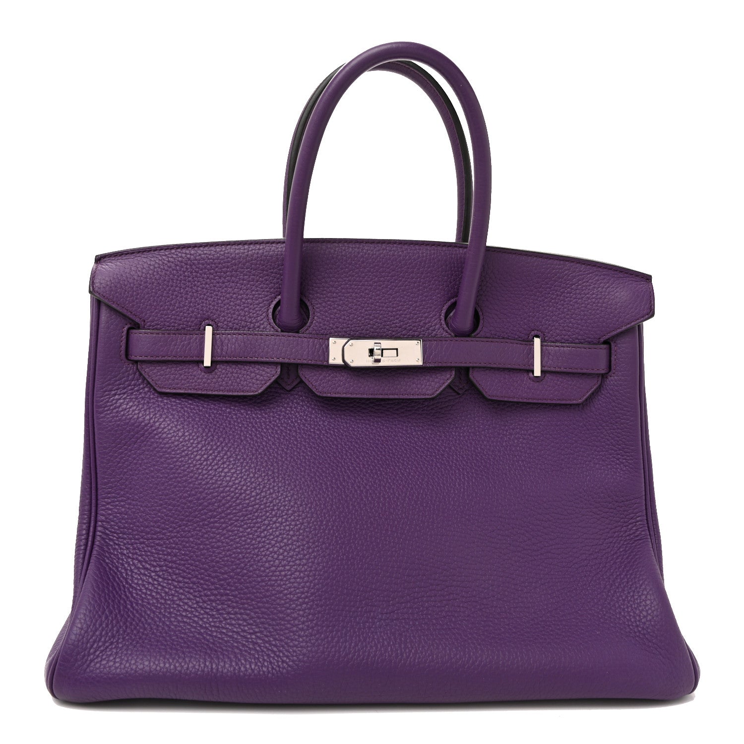 HERMES BIRKIN 35 ULTRAVIOLET TAURILLON CLEMENCE SILVER HARDWARE