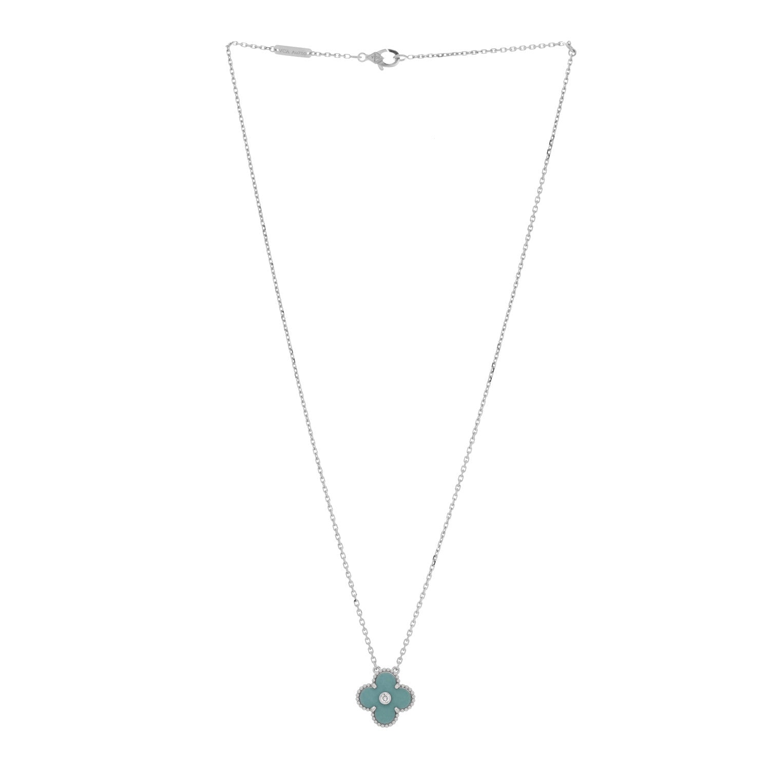 ヴァンクリーフ&アーペル ヴィンテージアルハンブラ ペンダントネックレス ダイヤモンド 18K ホワイトゴールド VAN CLEEF & ARPELS VINTAGE ALHAMBRA PENDANT NECKLACE DIAMOND 18K WHITE GOLD