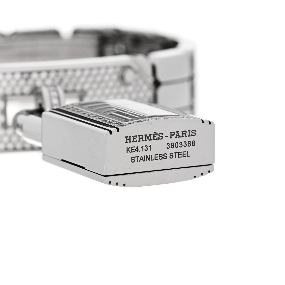 Hermes Kelly 16MM Quartz Watch Stainless Steel with Diamonds