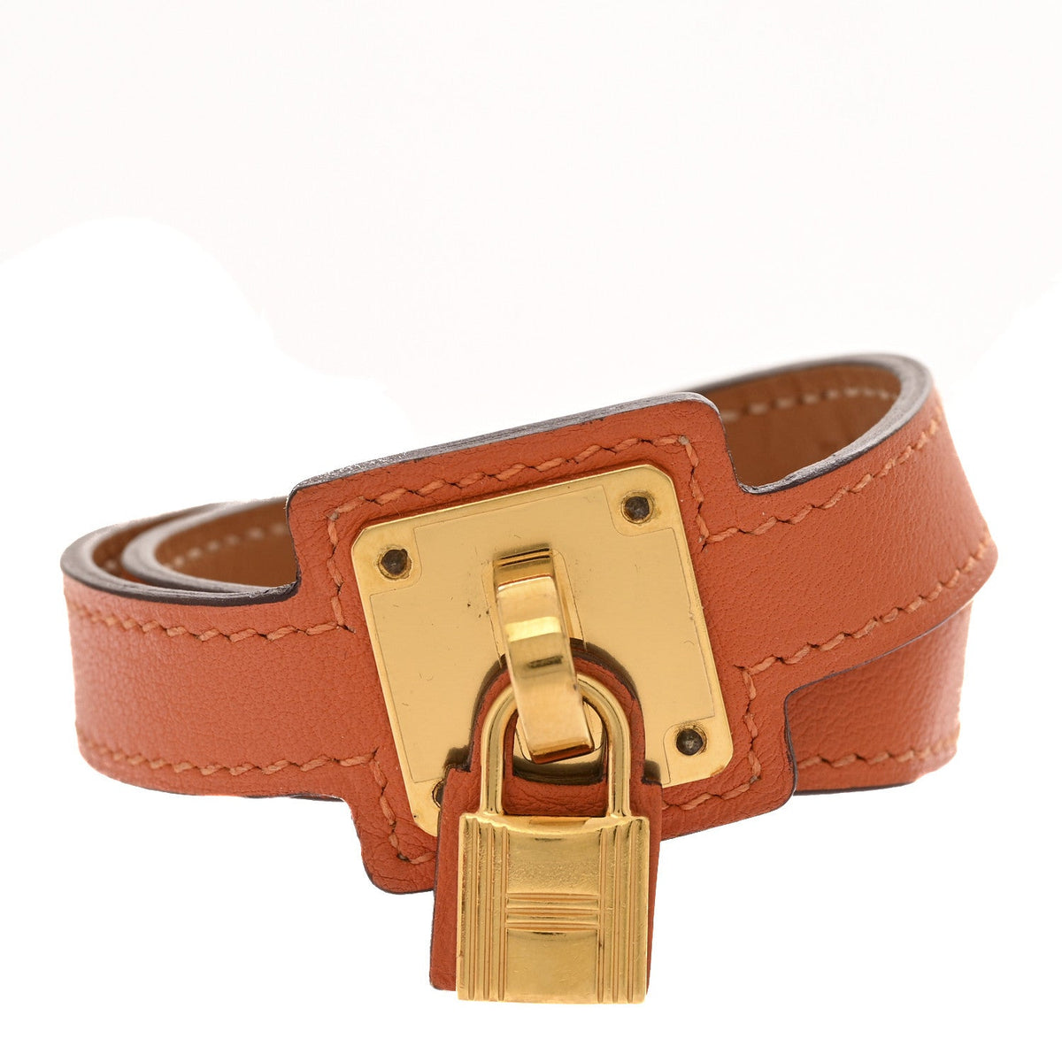 エルメス ケリー ドゥブルトゥール ブレスレット スイフト T2 オレンジ HERMES KELLY DOUBLE TOUR BRACELET SWIFT T2 ORANGE