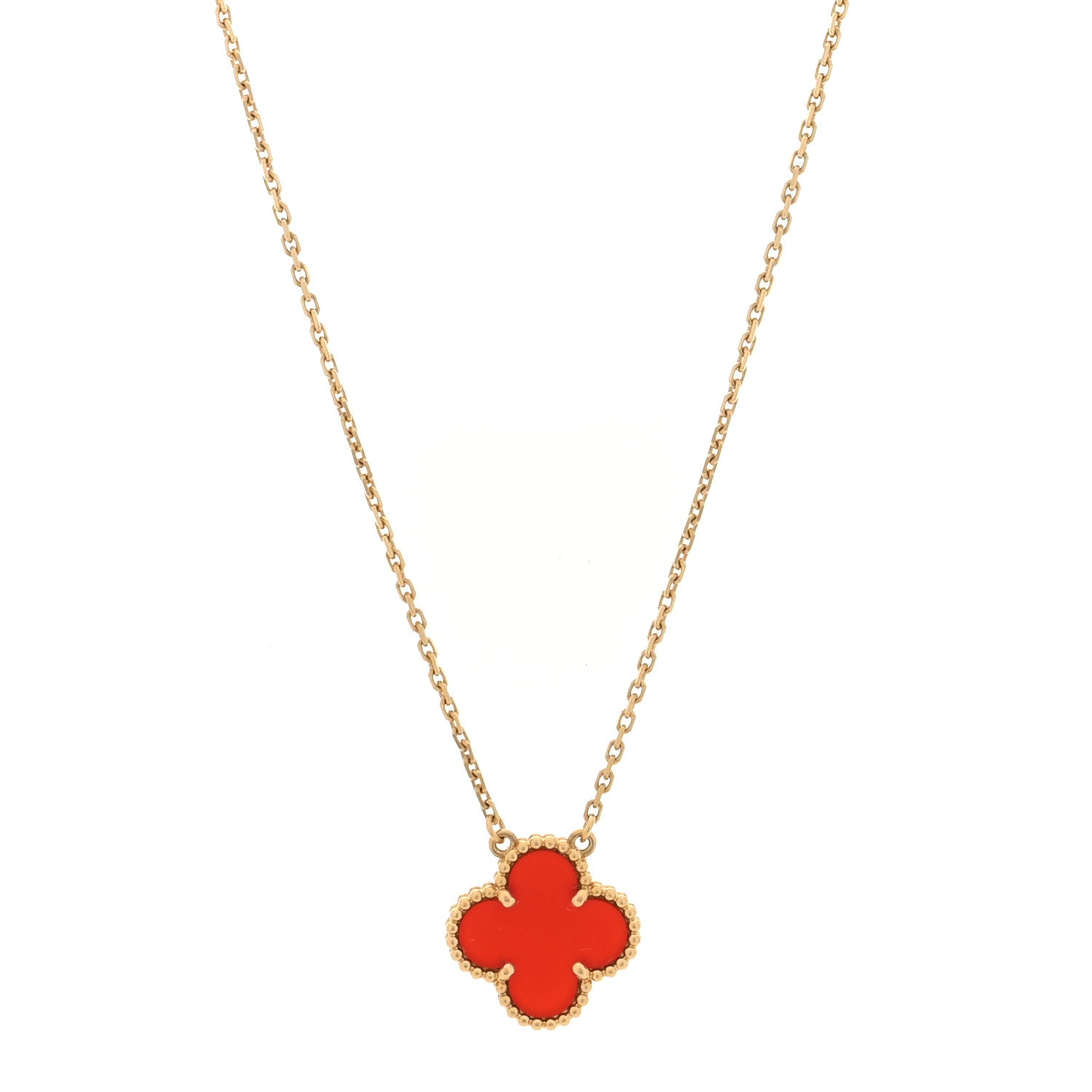 ヴァンクリーフ&アーペル ヴィンテージアルハンブラ ペンダントネックレス カーネリアン 18K イエローゴールド VAN CLEEF & ARPELS VINTAGE ALHAMBRA PENDANT NECKLACE CARNELIAN 18K YELLOW GOLD