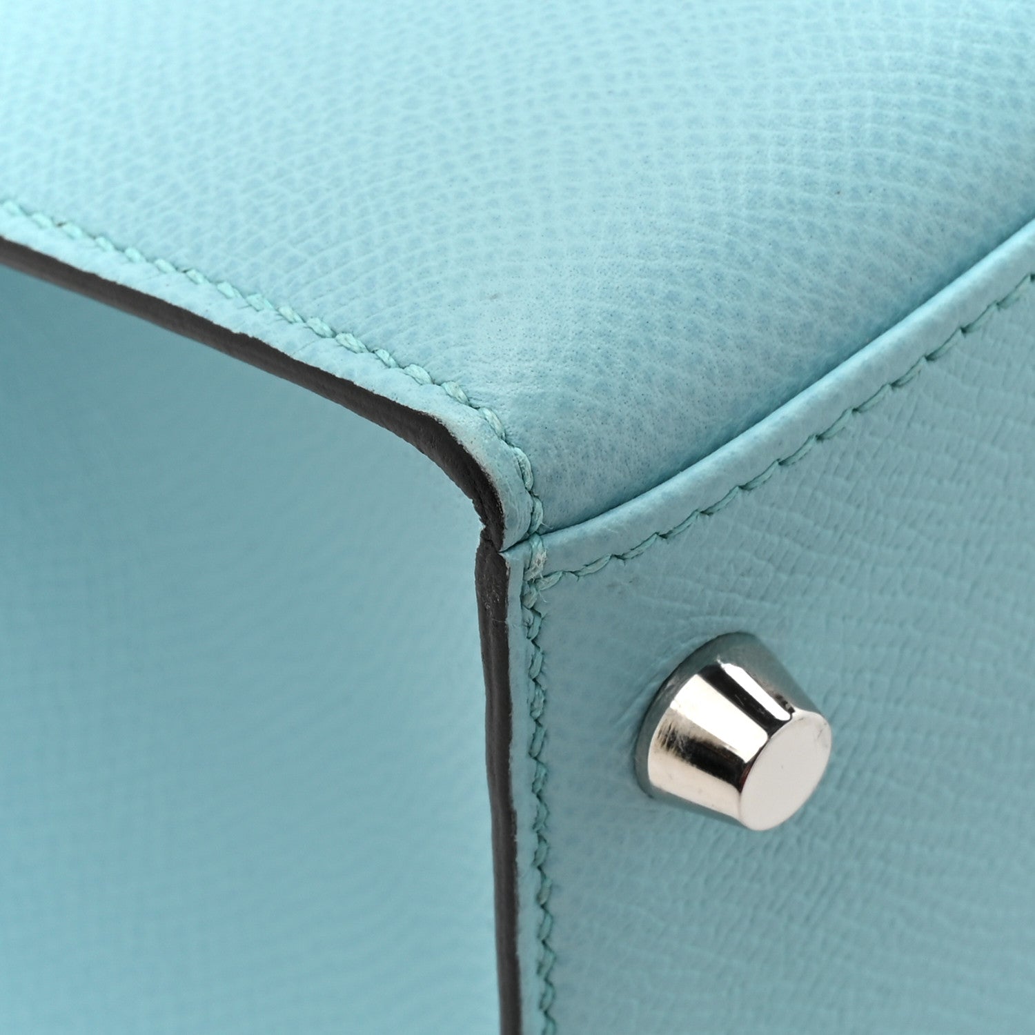 Hermes Kelly 28 Sellier Bleu Atoll Epsom Silver Hardware