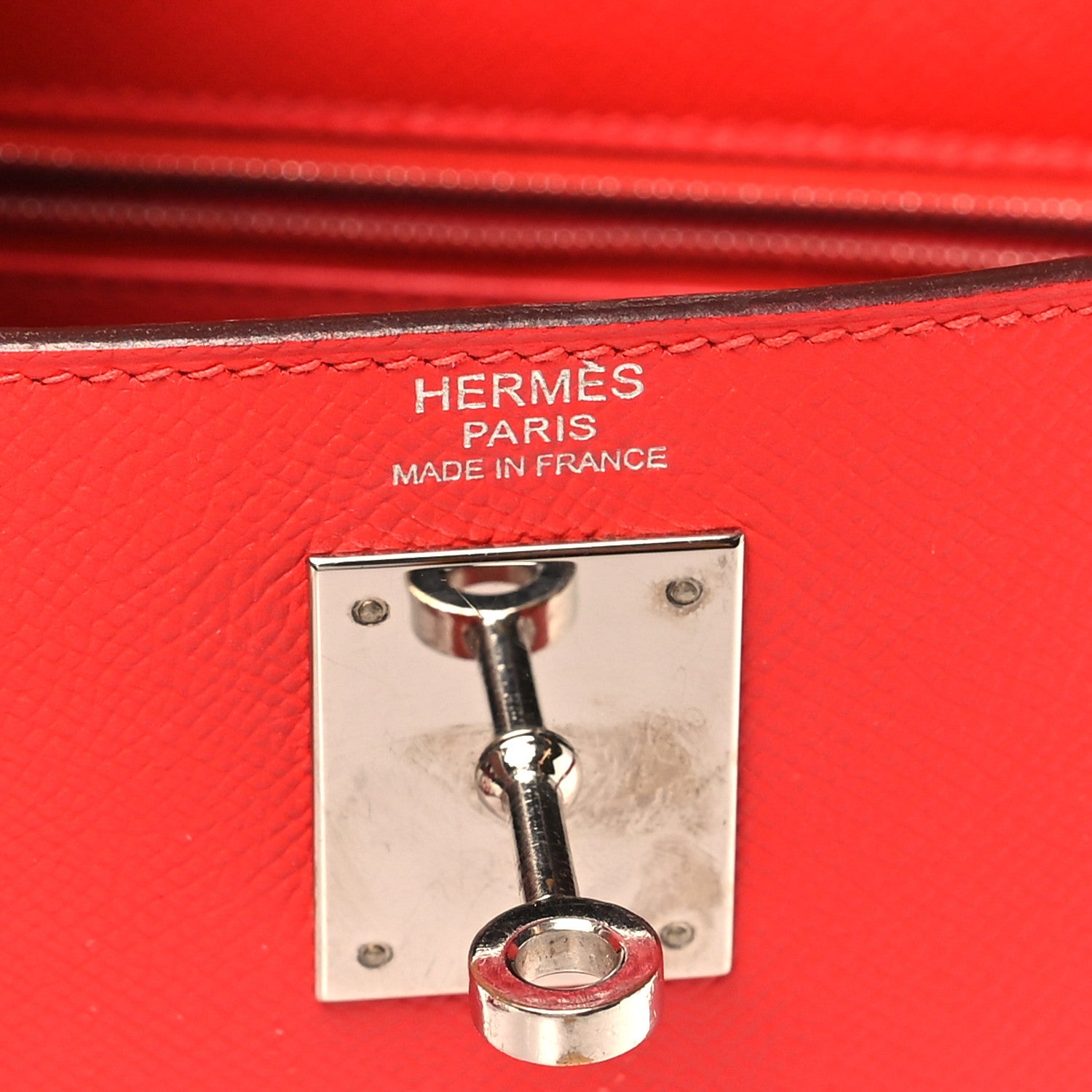 エルメス ケリー32 外縫い Rouge Casaque エプソン シルバー金具 HERMES KELLY32 SELLIER ROUGE CASAQUE EPSOM SILVER HARDWARE