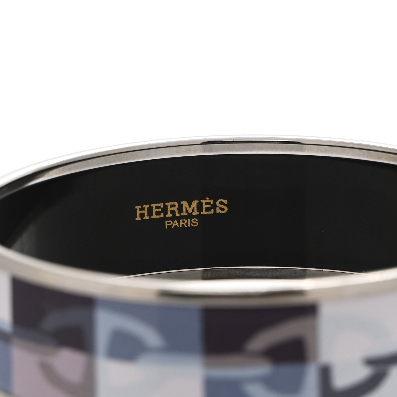 Hermès Enamel Print Optique Chaine d'Ancre Wide Bracelet 65