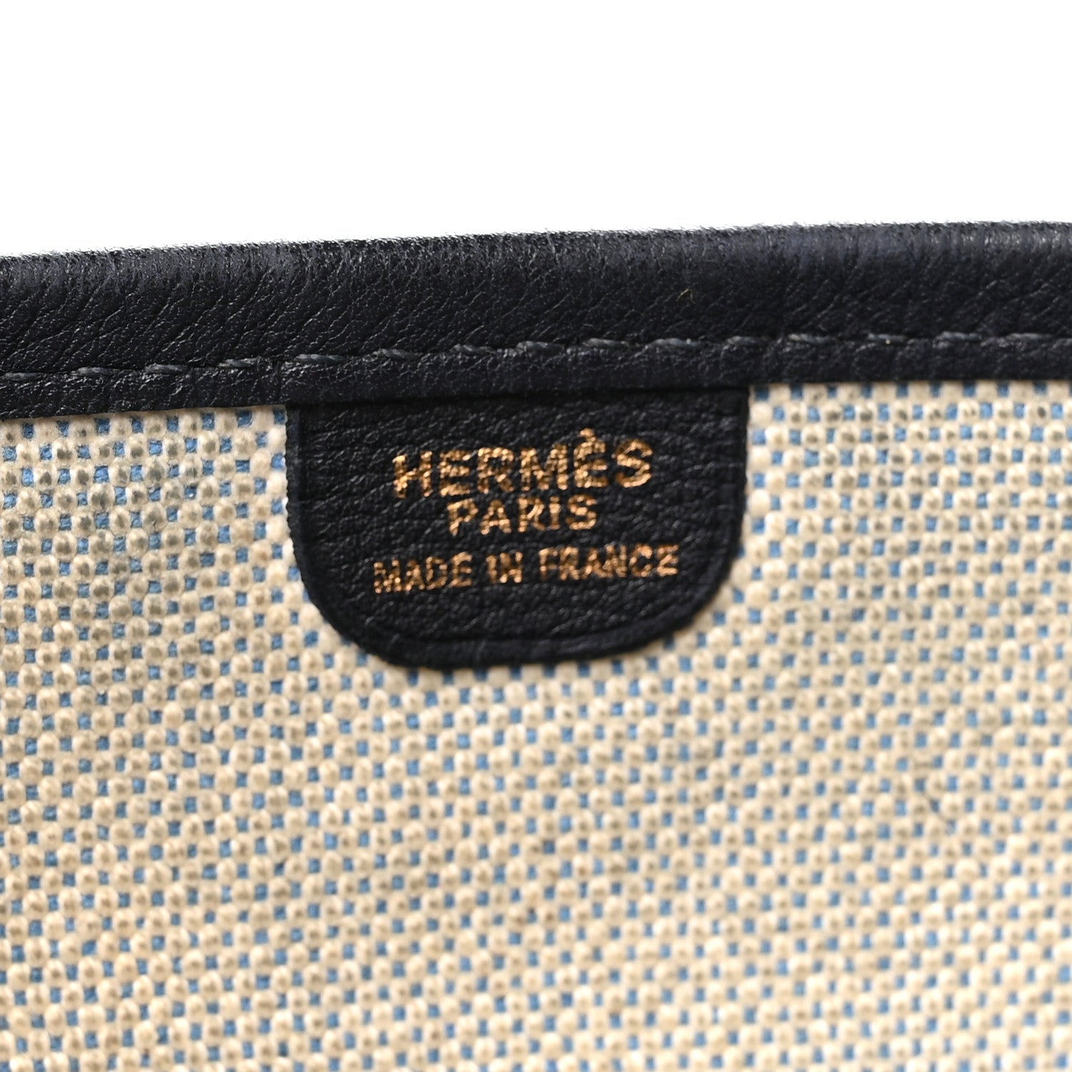 HERMES MINI EVELYNE GM BLEU DE PRUSSE ANDRENNES / TOILE GOLD HARDWARE