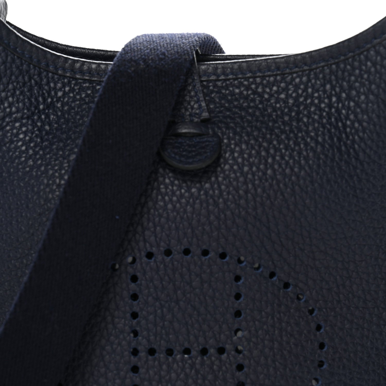 HERMES MINI EVELYNE TPM BLEU NUIT TAURILLON CLEMENCE SILVER HARDWARE