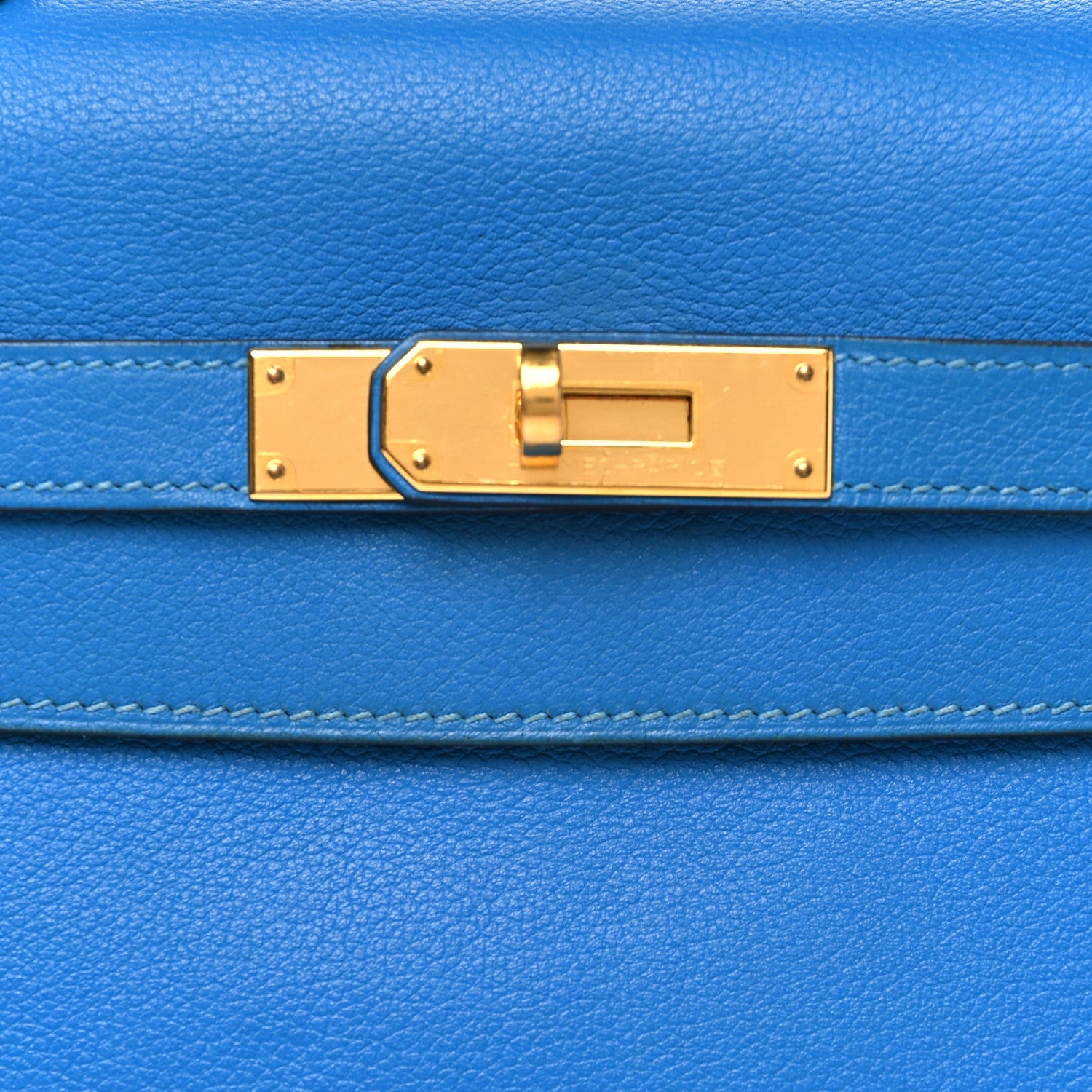 エルメス ケリー32 内縫い Bleu Zanzibar エバーカラー ゴールド金具 HERMES KELLY32 RETOURNE BLEU ZANZIBAR EVERCOLOR GOLD HARDWARE