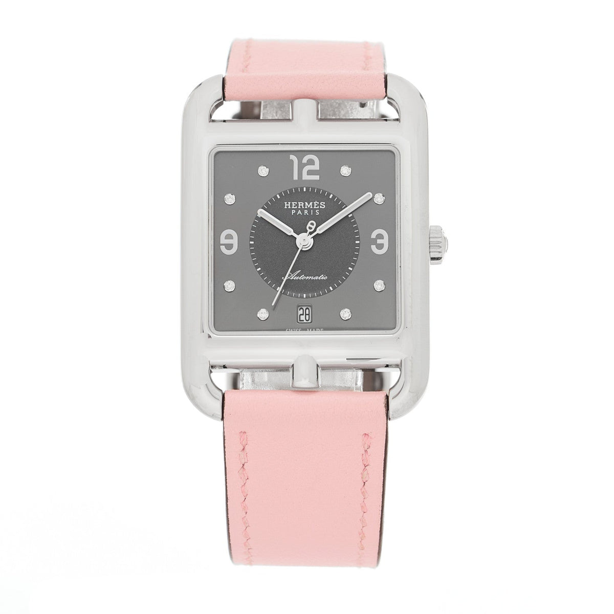 Hermes Cape Cod 29MM Watch Rose Sakura Swift Stainless Steel