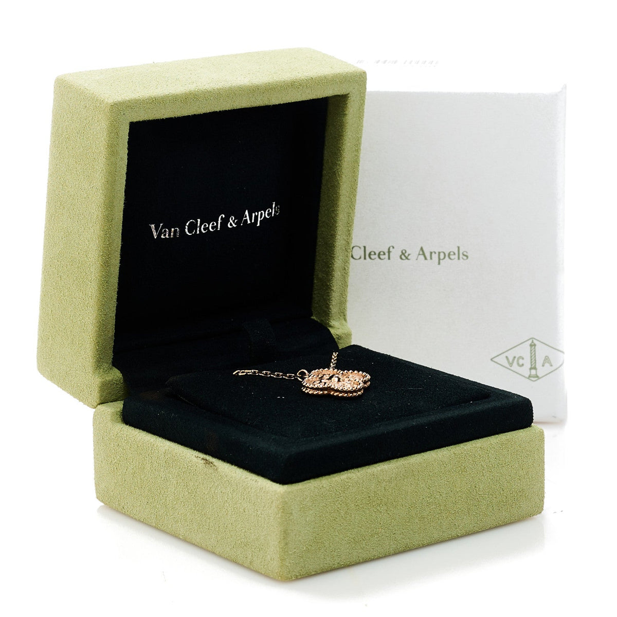Van Cleef & Arpels Vintage Alhambra Pendant Necklace 18K Rose Gold
