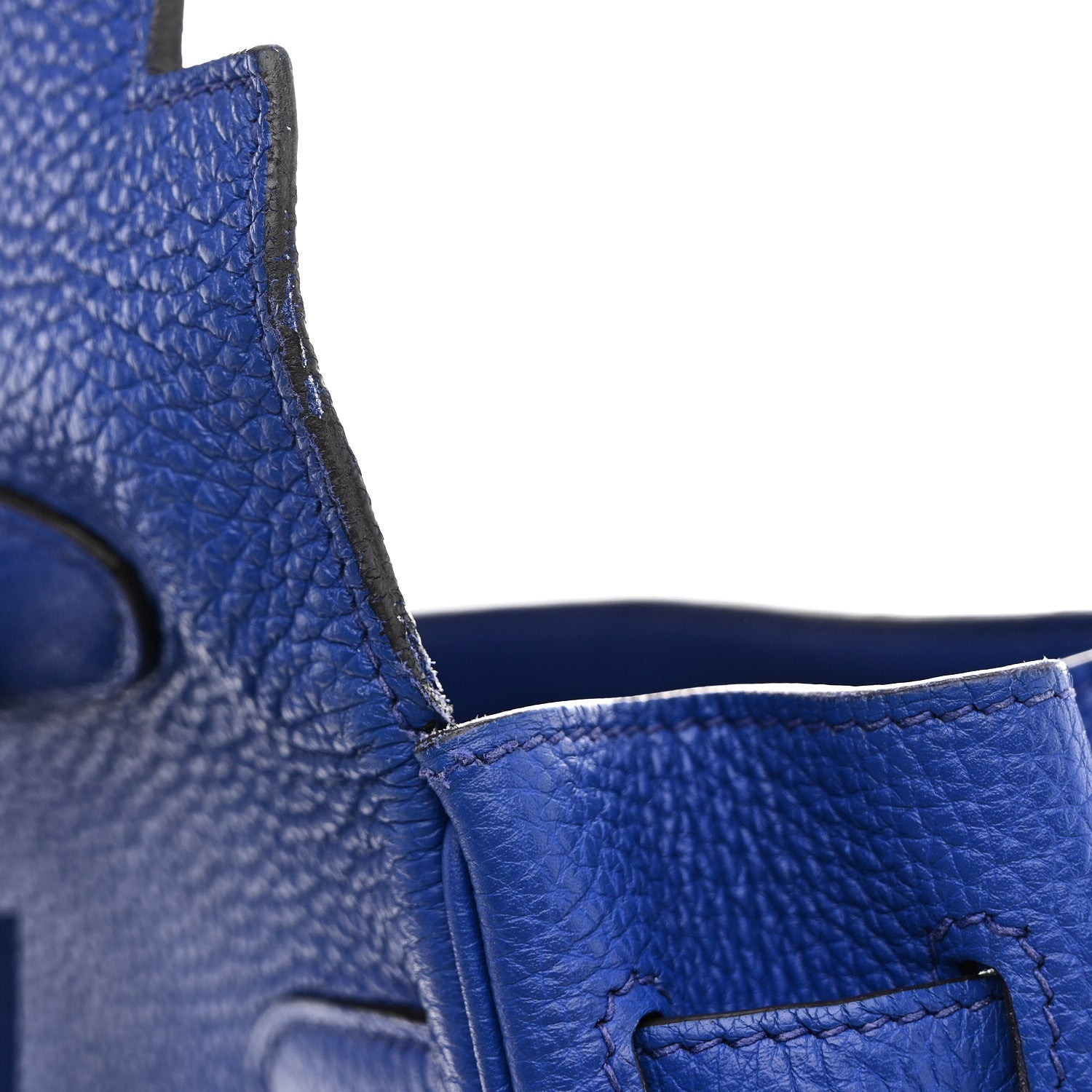 HERMES KELLY 35 RETOURNE BLEU ELECTRIQUE TOGO SILVER HARDWARE