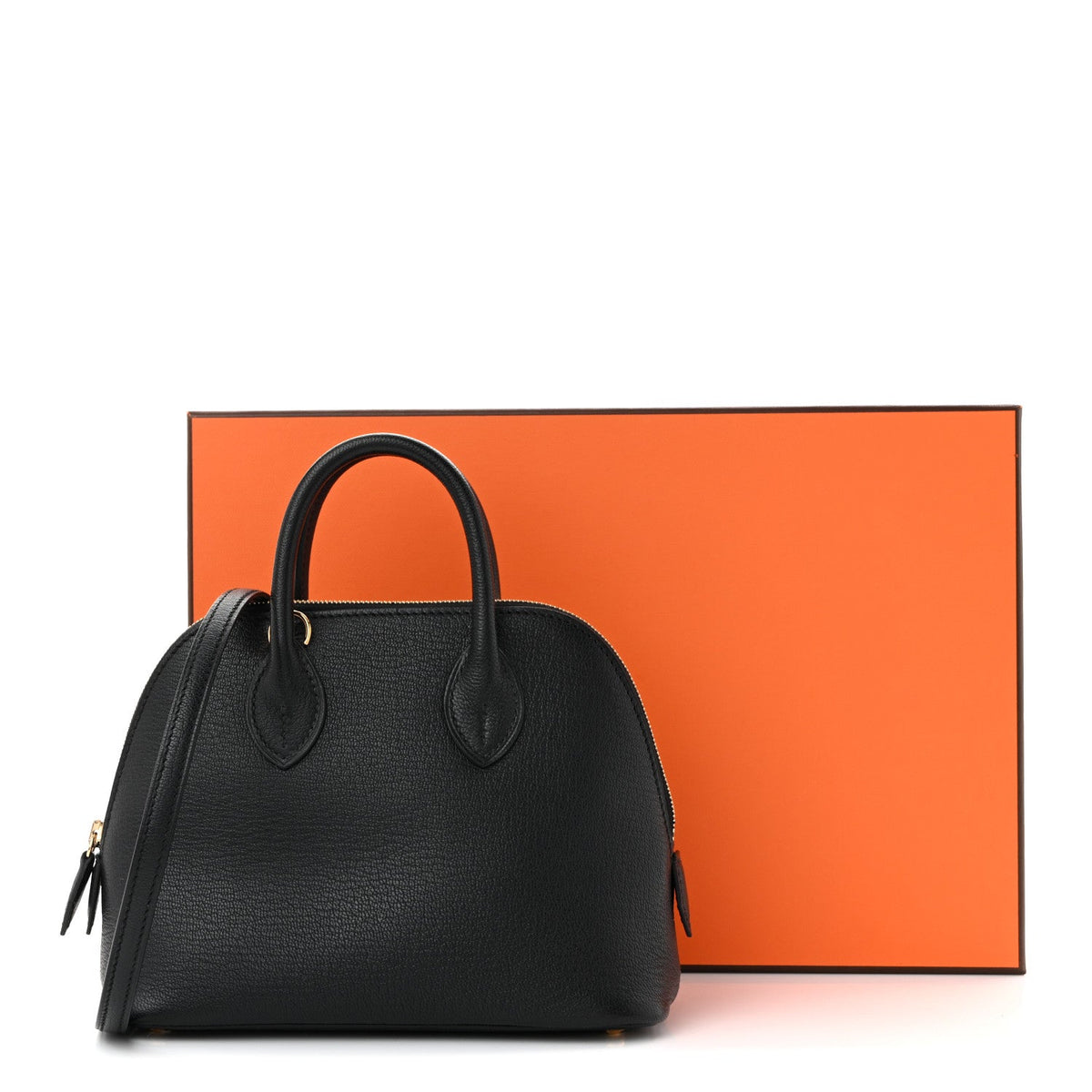 Hermès Mini Bolide 1923 Black Chèvre Mysore Gold Hardware