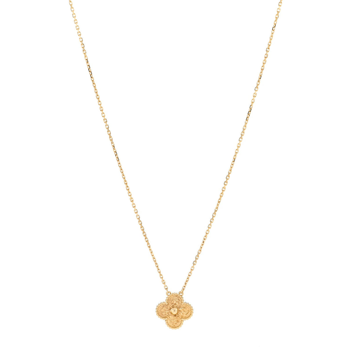 Van Cleef & Arpels Vintage Alhambra Pendant Necklace 18K Yellow Gold