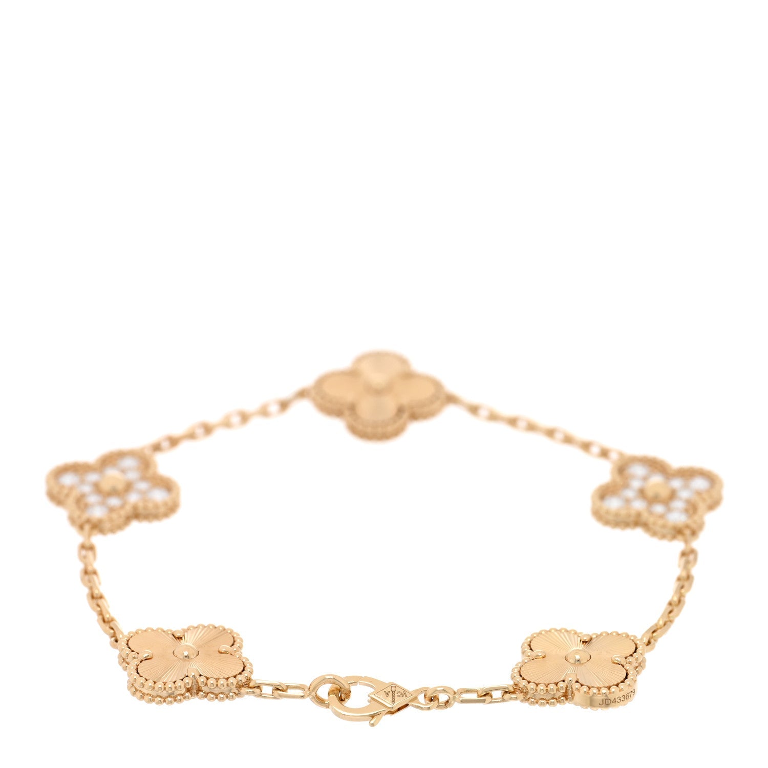 ヴァンクリーフ&アーペル ヴィンテージアルハンブラ 5モチーフ ブレスレット マルチカラー 18K イエローゴールド VAN CLEEF & ARPELS VINTAGE ALHAMBRA 5 MOTIFS BRACELET MULTICOLOR 18K YELLOW GOLD