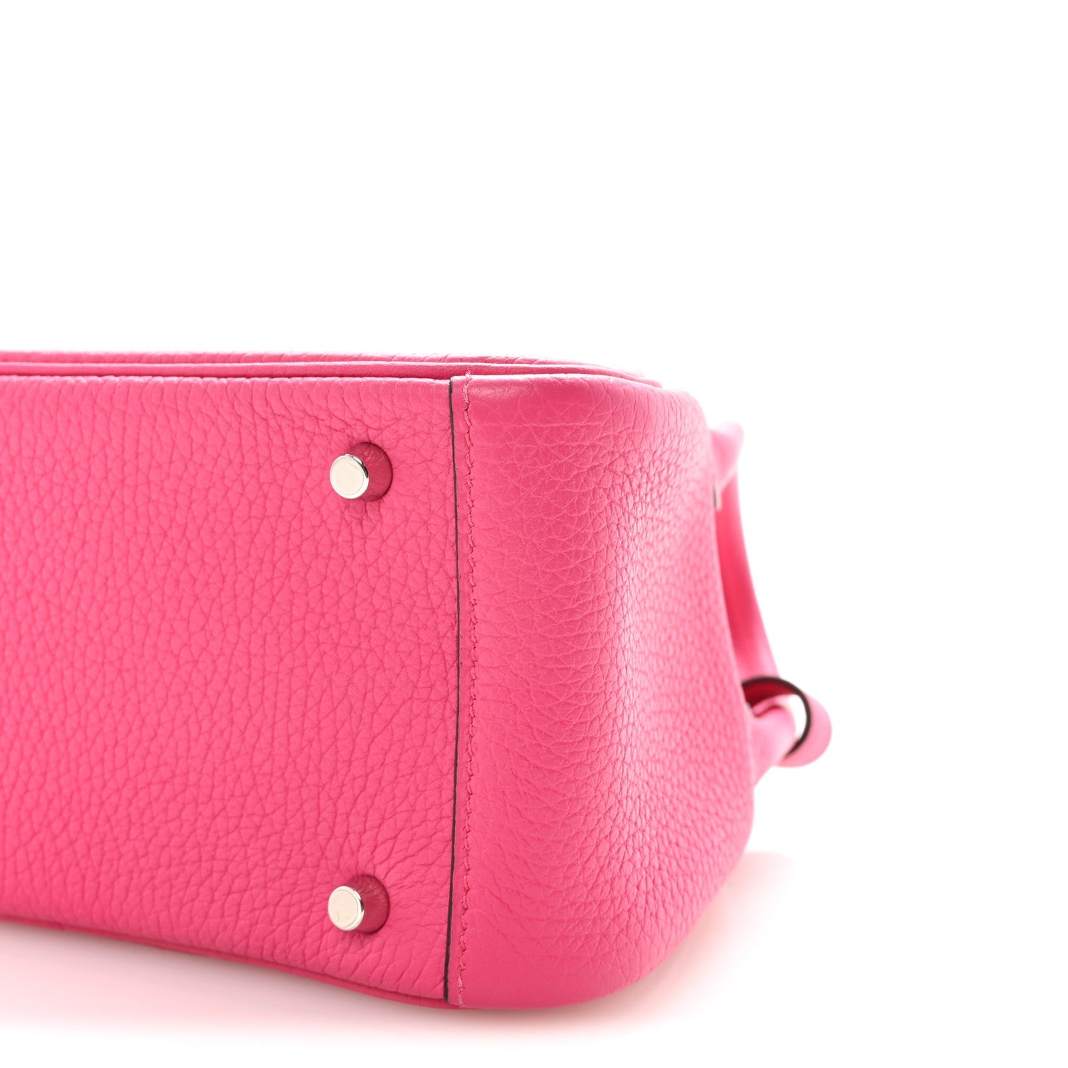 HERMES MINI LINDY 20 ROSE SHOCKING TAURILLON CLEMENCE SILVER HARDWARE