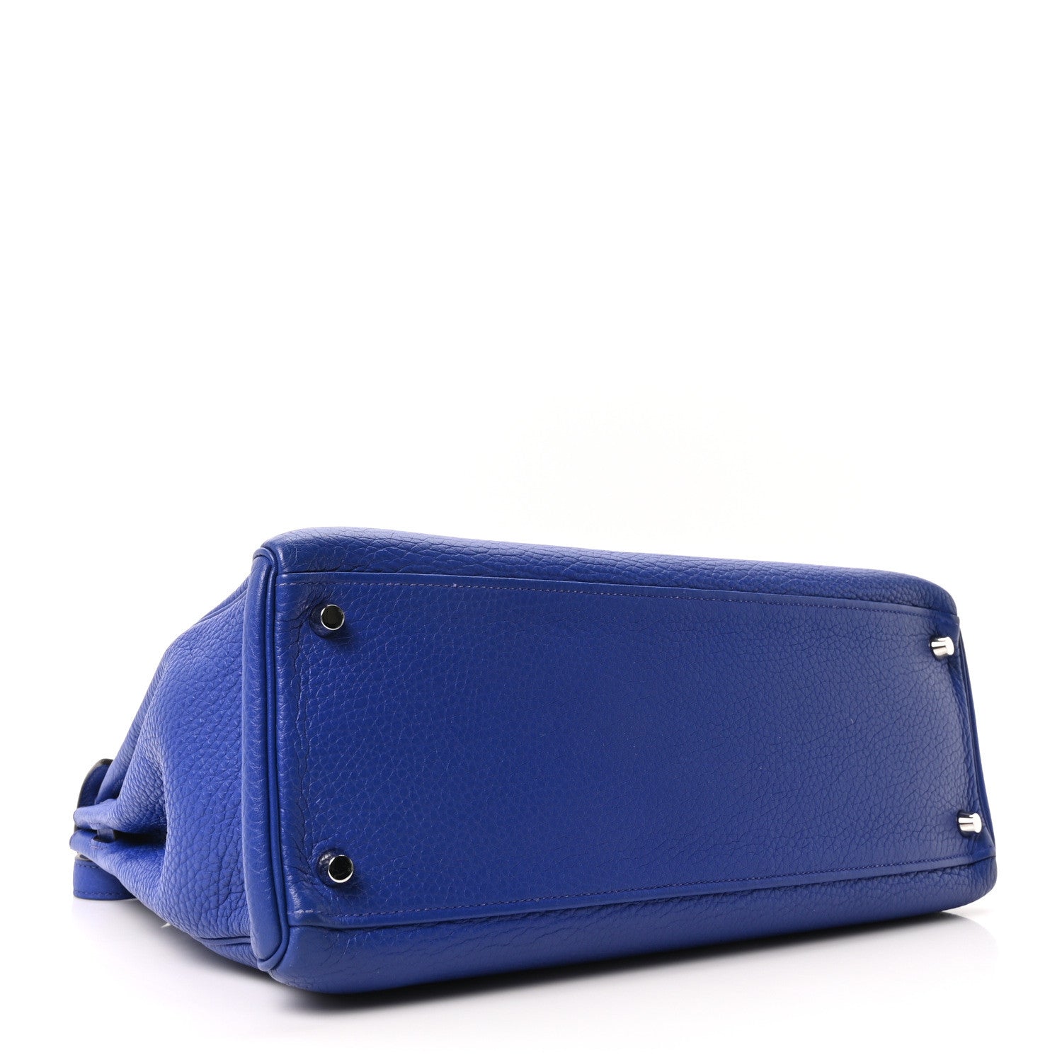 HERMES KELLY 35 RETOURNE BLEU ELECTRIQUE TOGO SILVER HARDWARE