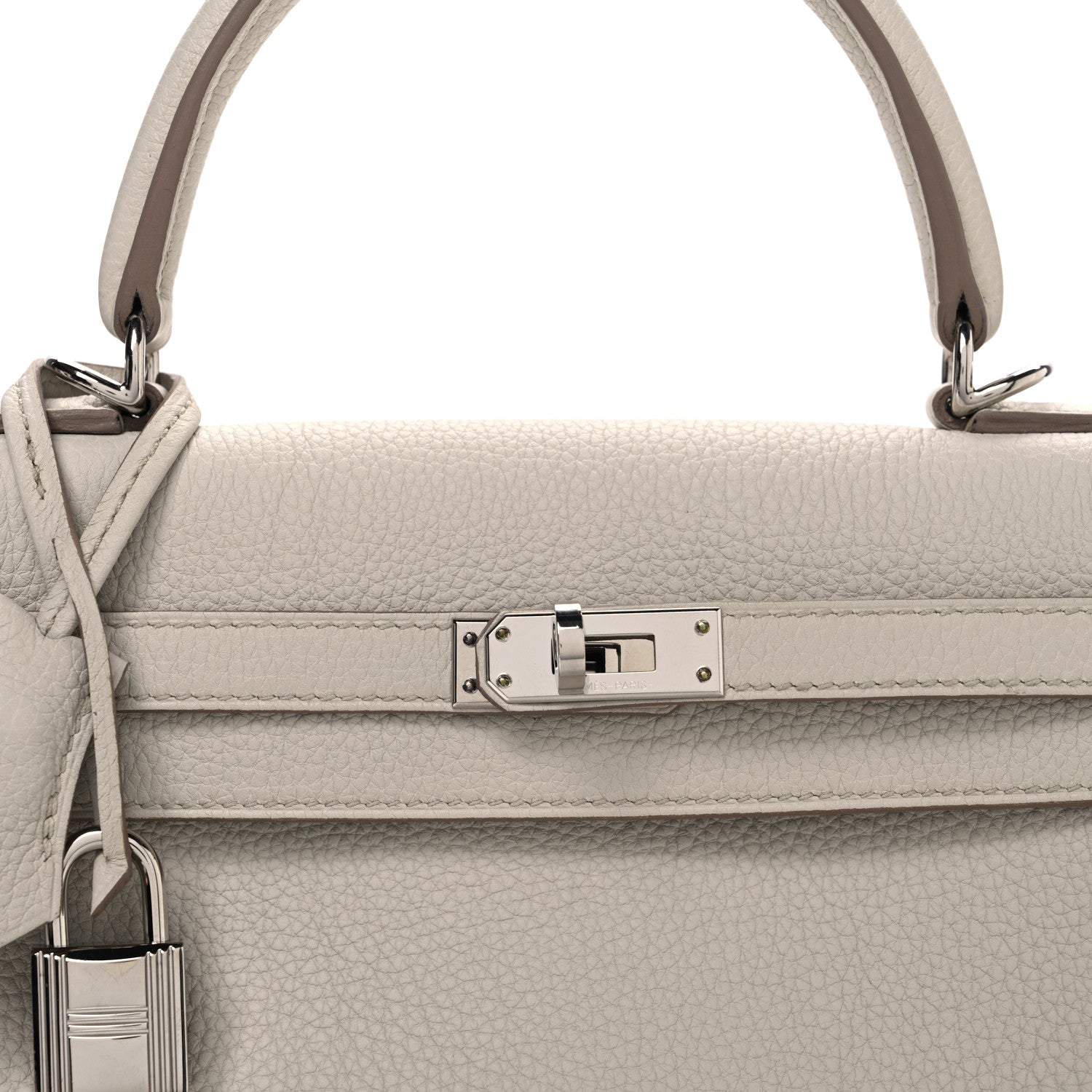 HERMES KELLY 25 RETOURNE BETON TOGO SILVER HARDWARE