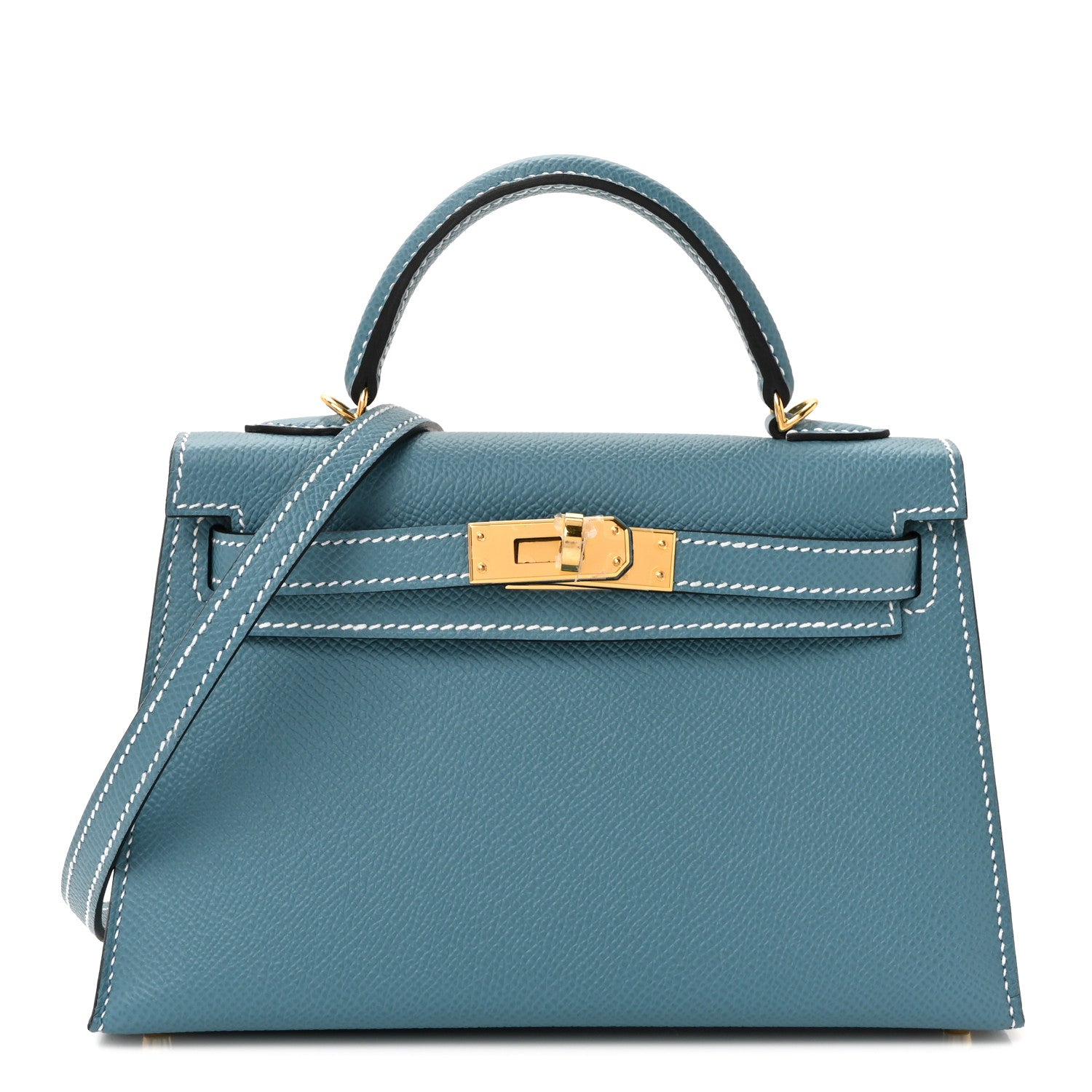 Hermès Mini Kelly 20 Sellier New Blue Jean Epsom Gold Hardware