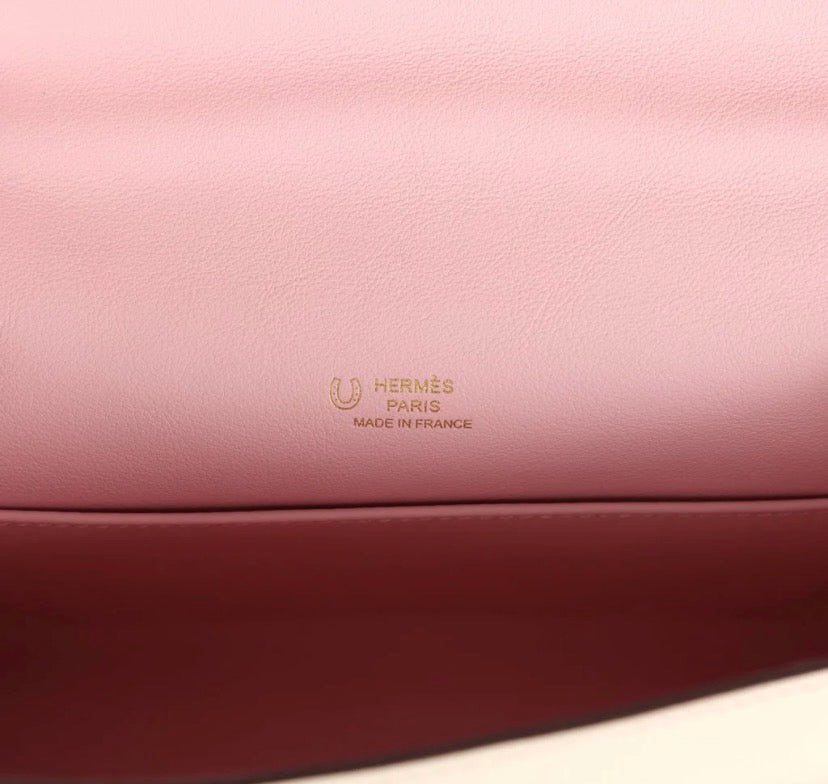 HERMES KELLY POCHETTE HSS PERSONAL ORDER CRAIE ROSE SAKURA SWIFT PERMABRASS CHAMPAGNE GOLD HARDWARE