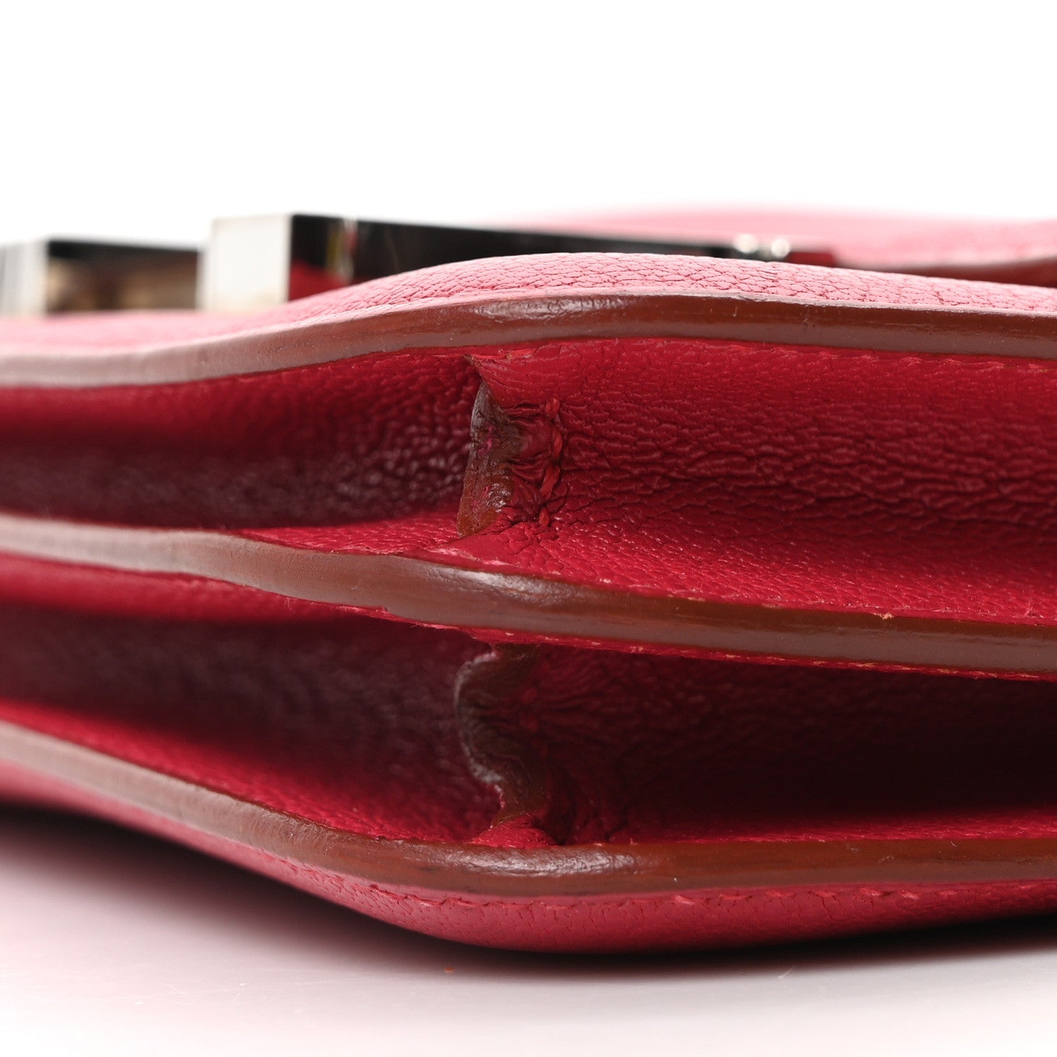 HERMES CONSTANCE 18 FRAMBOISE CHEVRE MYSORE SILVER HARDWARE