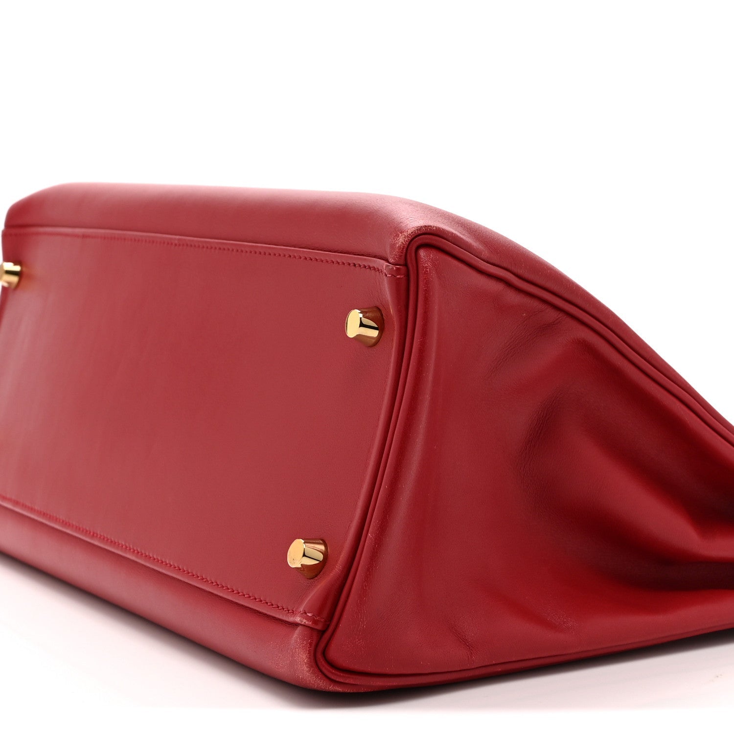 HERMES KELLY 32 RETOURNE ROUGE VIF TADELAKT GOLD HARDWARE