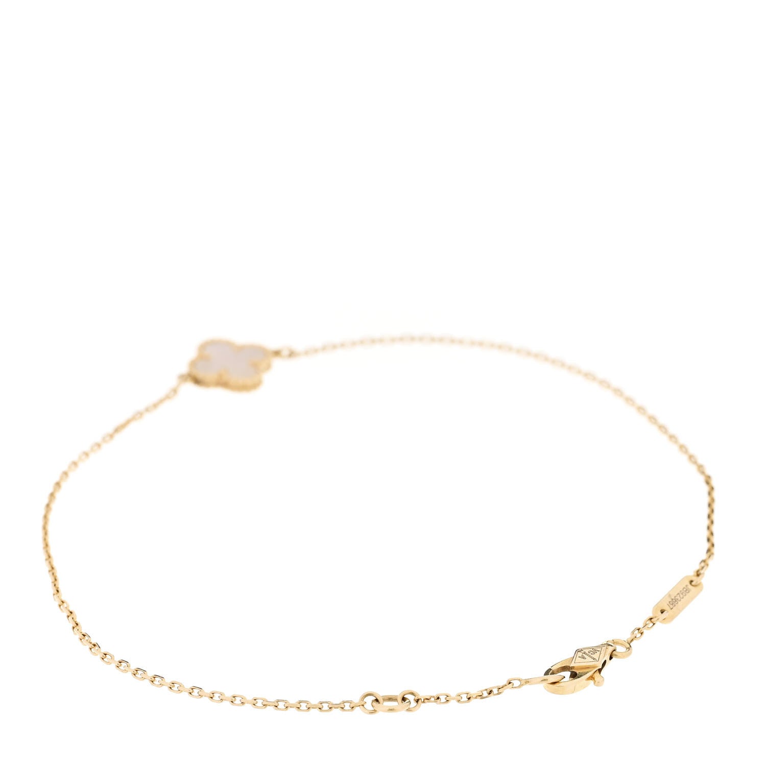 Van Cleef & Arpels 18K Yellow Gold Mother of Pearl Sweet Alhambra Bracelet