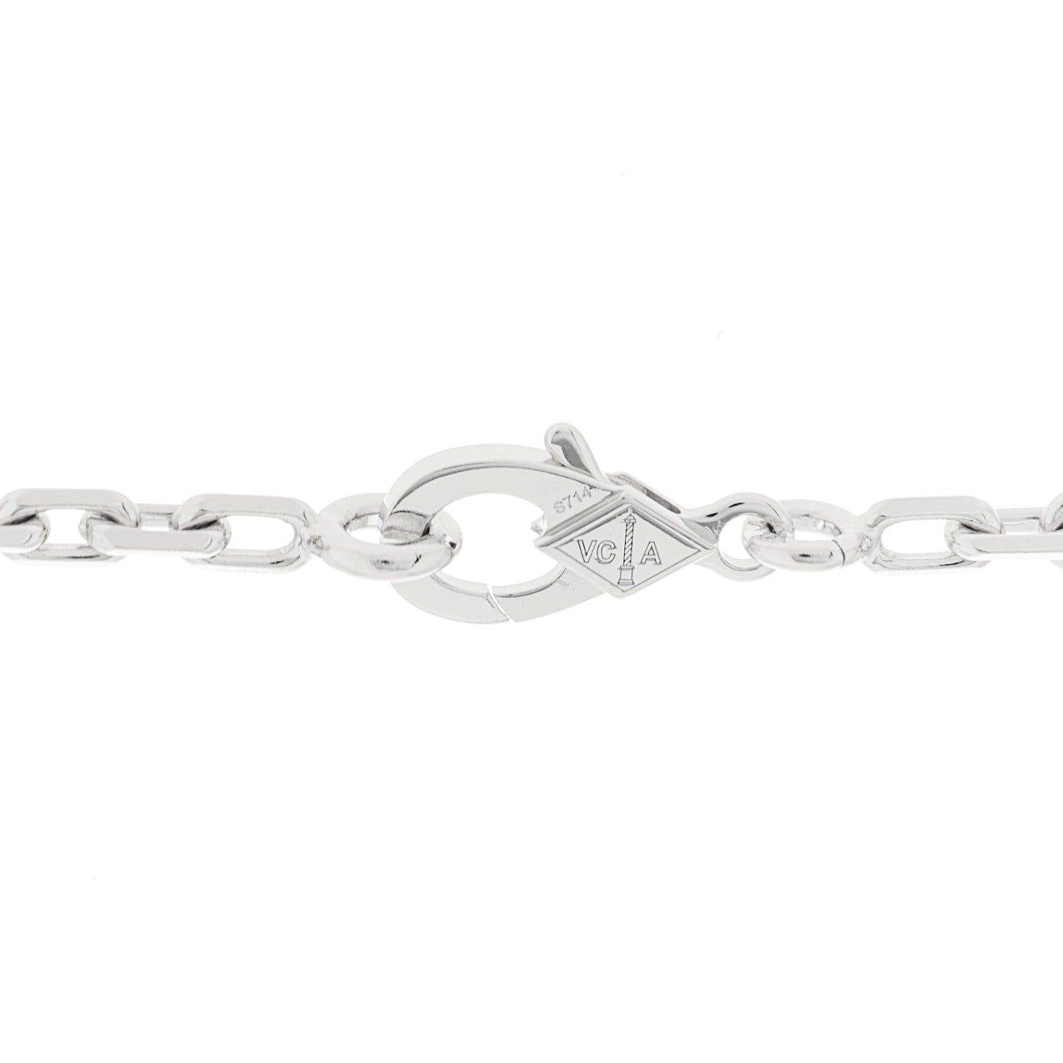 ヴァンクリーフ&アーペル ヴィンテージアルハンブラ 10モチーフ ネックレス カルセドニー 18K ホワイトゴールド VAN CLEEF & ARPELS VINTAGE ALHAMBRA 10 MOTIFS NECKLACE CHALCEDONY 18K WHITE GOLD