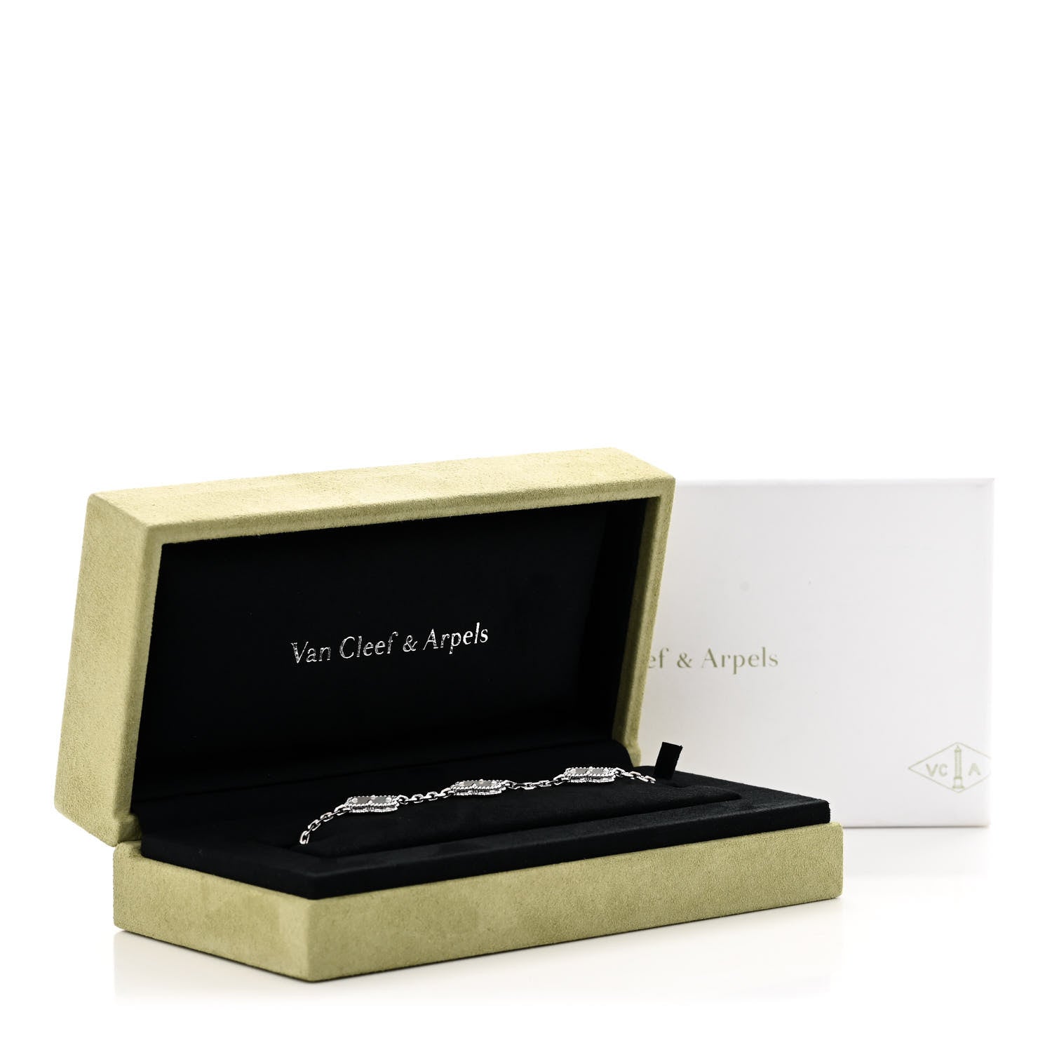 ヴァンクリーフ&アーペル ヴィンテージアルハンブラ 5モチーフ ブレスレット マザーオブパール 18K ホワイトゴールド VAN CLEEF & ARPELS VINTAGE ALHAMBRA 5 MOTIFS BRACELET MOTHER OF PEARL 18K WHITE GOLD