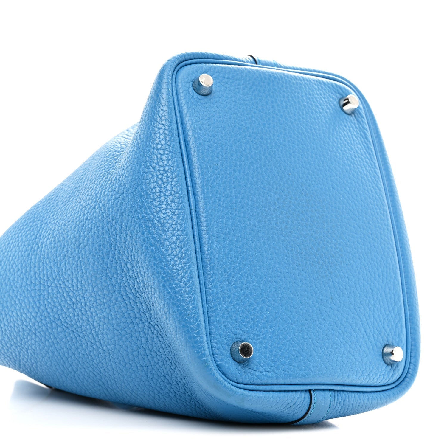 HERMES PICOTIN LOCK PM 18 BLEU ZANZIBAR TAURILLON CLEMENCE SILVER HARDWARE