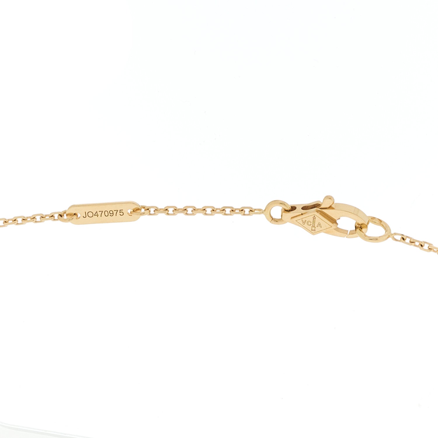 Van Cleef & Arpels 18K Yellow Gold Mother-of-Pearl Sweet Alhambra Pendant Necklace