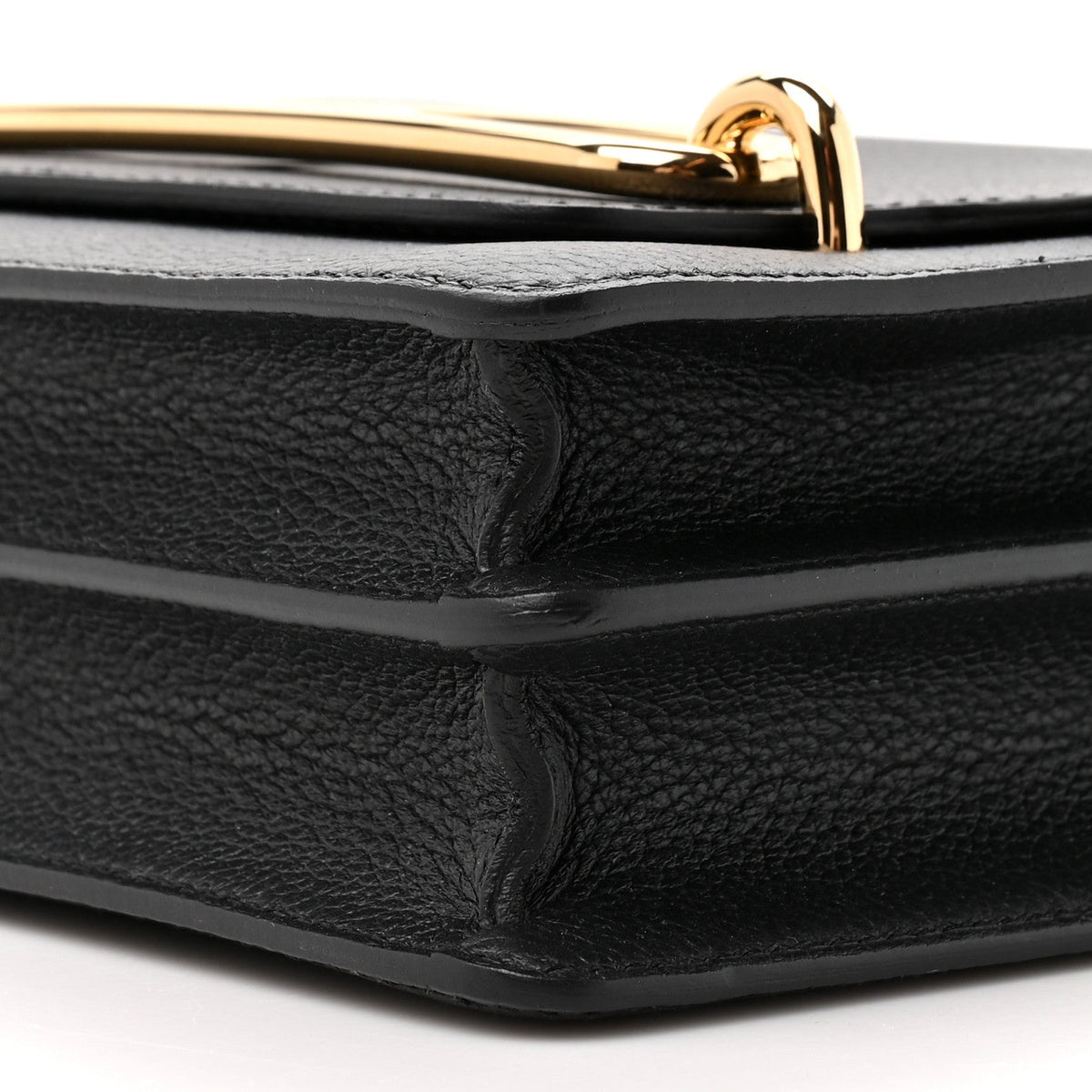 エルメス ミニルリ Black エバーグレイン ゴールド金具 HERMES ROULIS BLACK EVERGRAIN GOLD HARDWARE