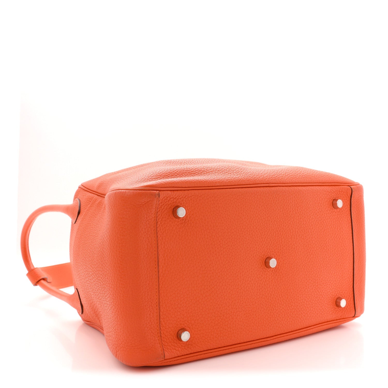 HERMES LINDY 34 ORANGE TAURILLON CLEMENCE SILVER HARDWARE