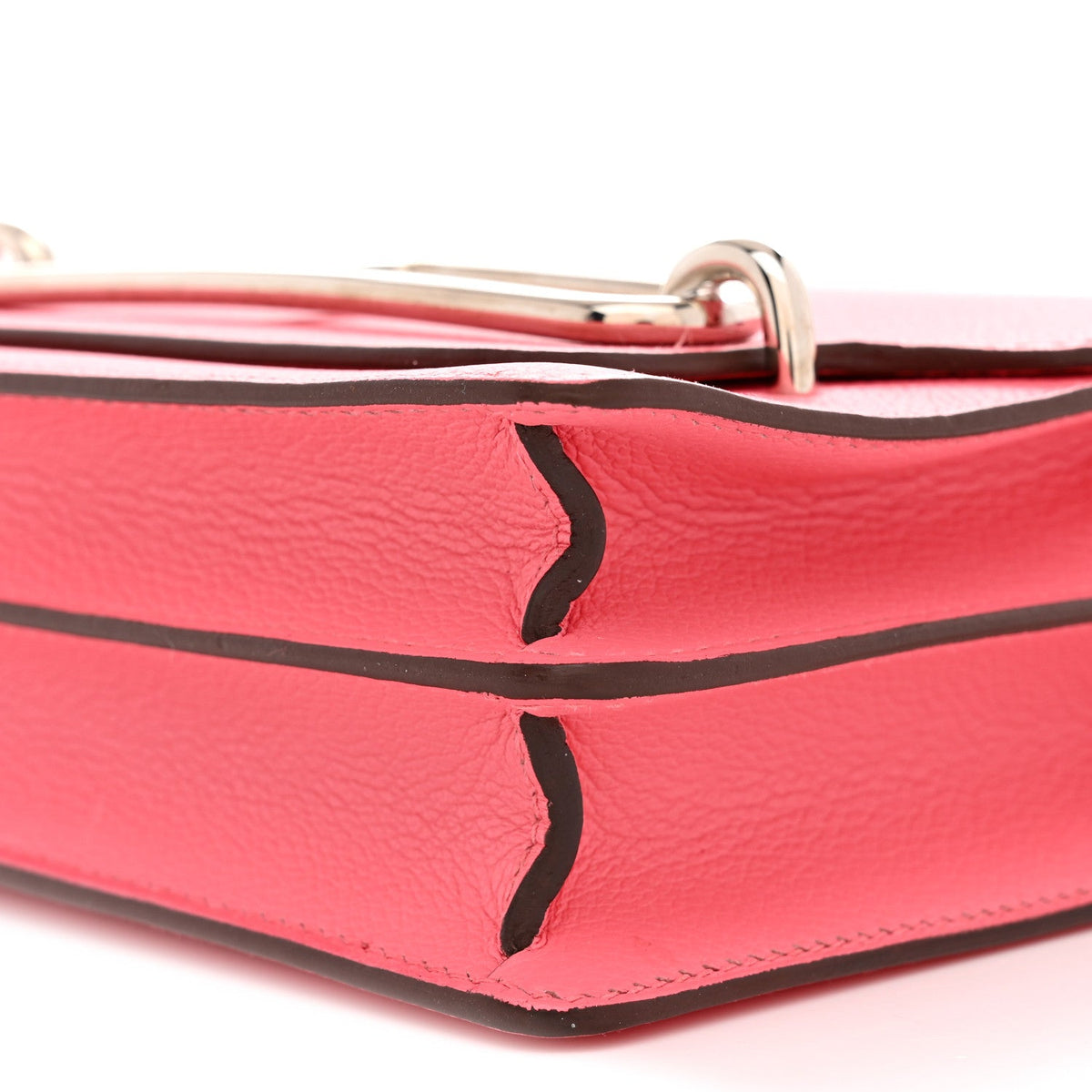 エルメス ミニルリ Rose Azalee エバーカラー シルバー金具 HERMES ROULIS ROSE AZALEE EVERCOLOR SILVER HARDWARE