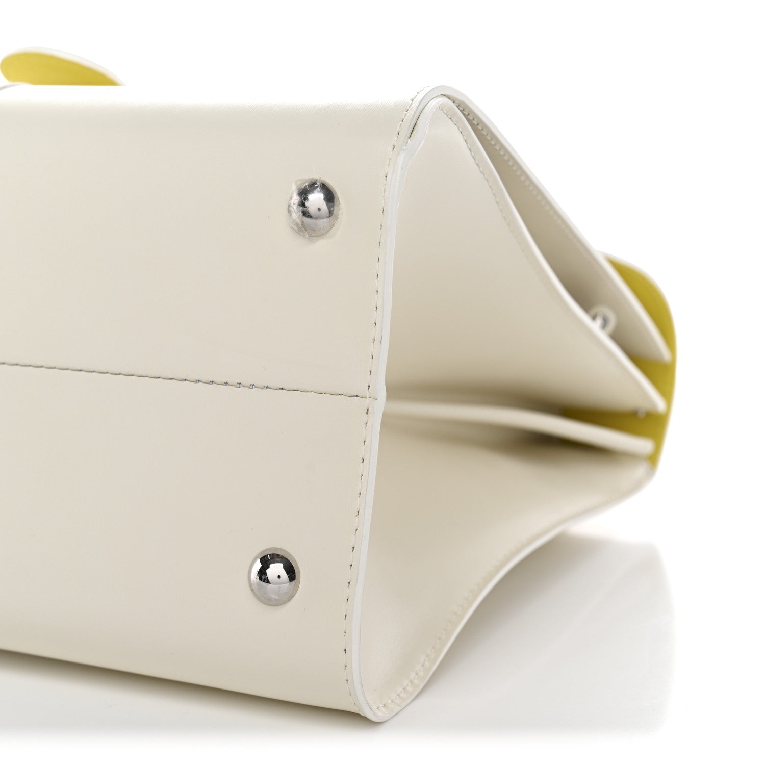 DELVAUX BRILLANT MM MAGIC SHOULDER BAG IVORY / YELLOW BOX CALFSKIN SILVER HARDWARE