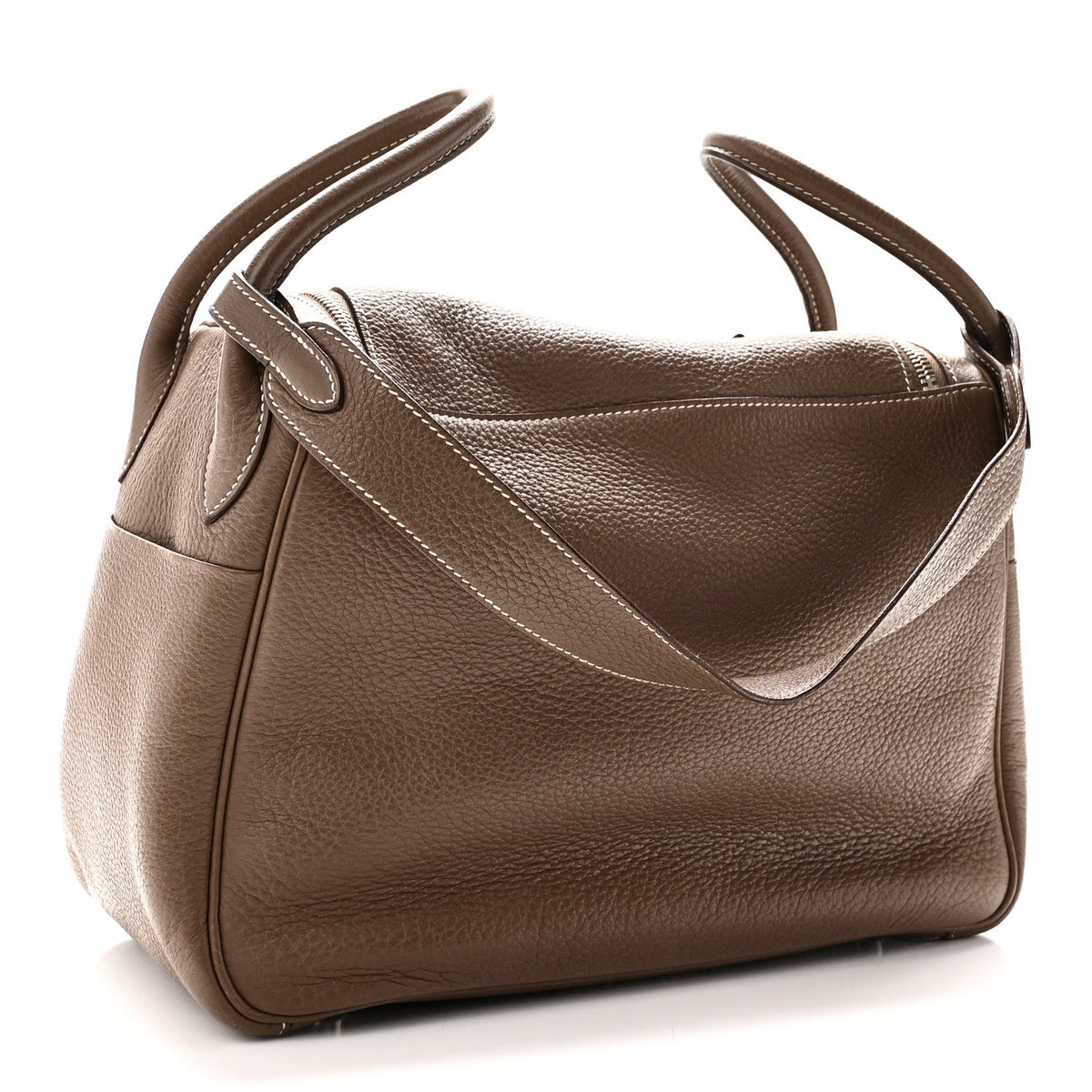 Hermes Lindy 30 Etoupe Taurillon Clemence Silver Hardware