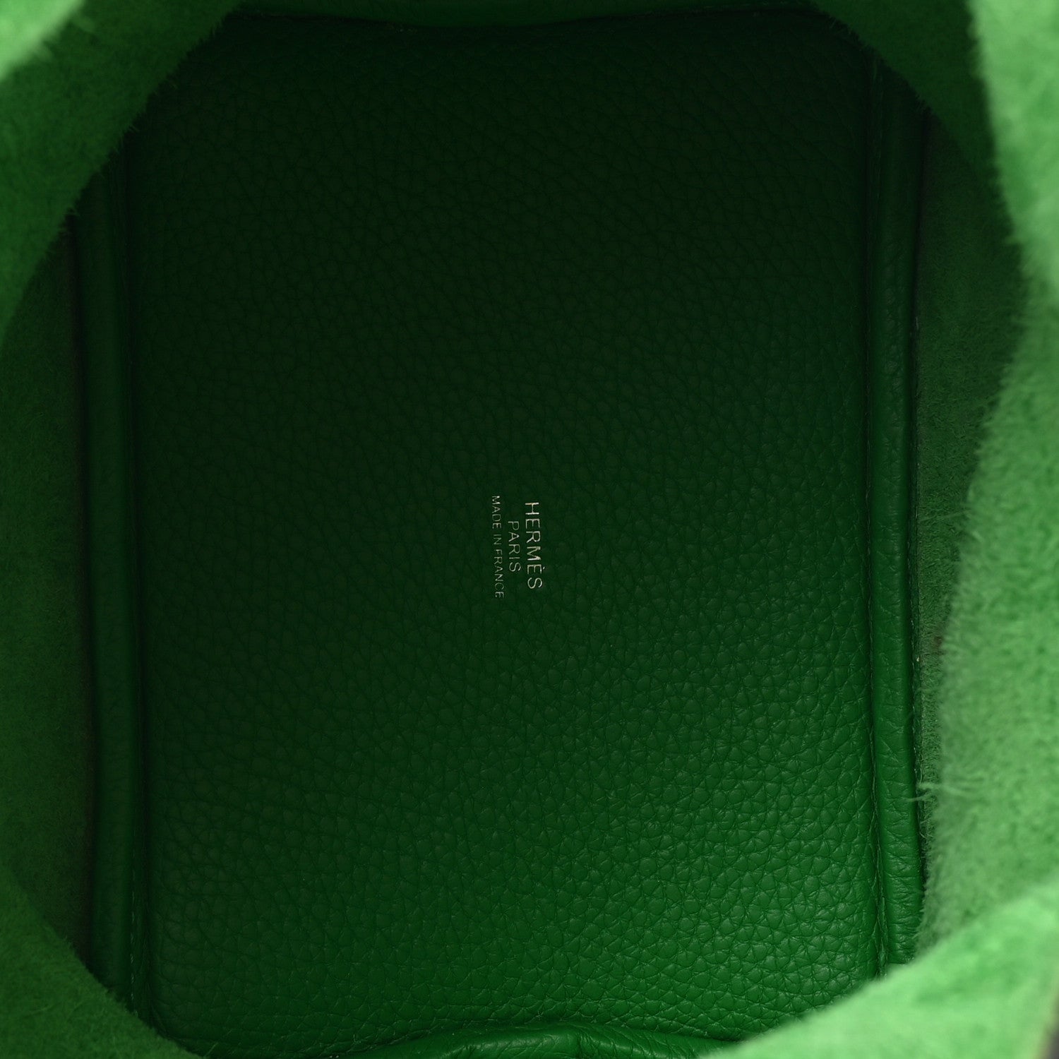 HERMES PICOTIN LOCK PM 18 BAMBOU TAURILLON CLEMENCE MATTE GREEN HARDWARE