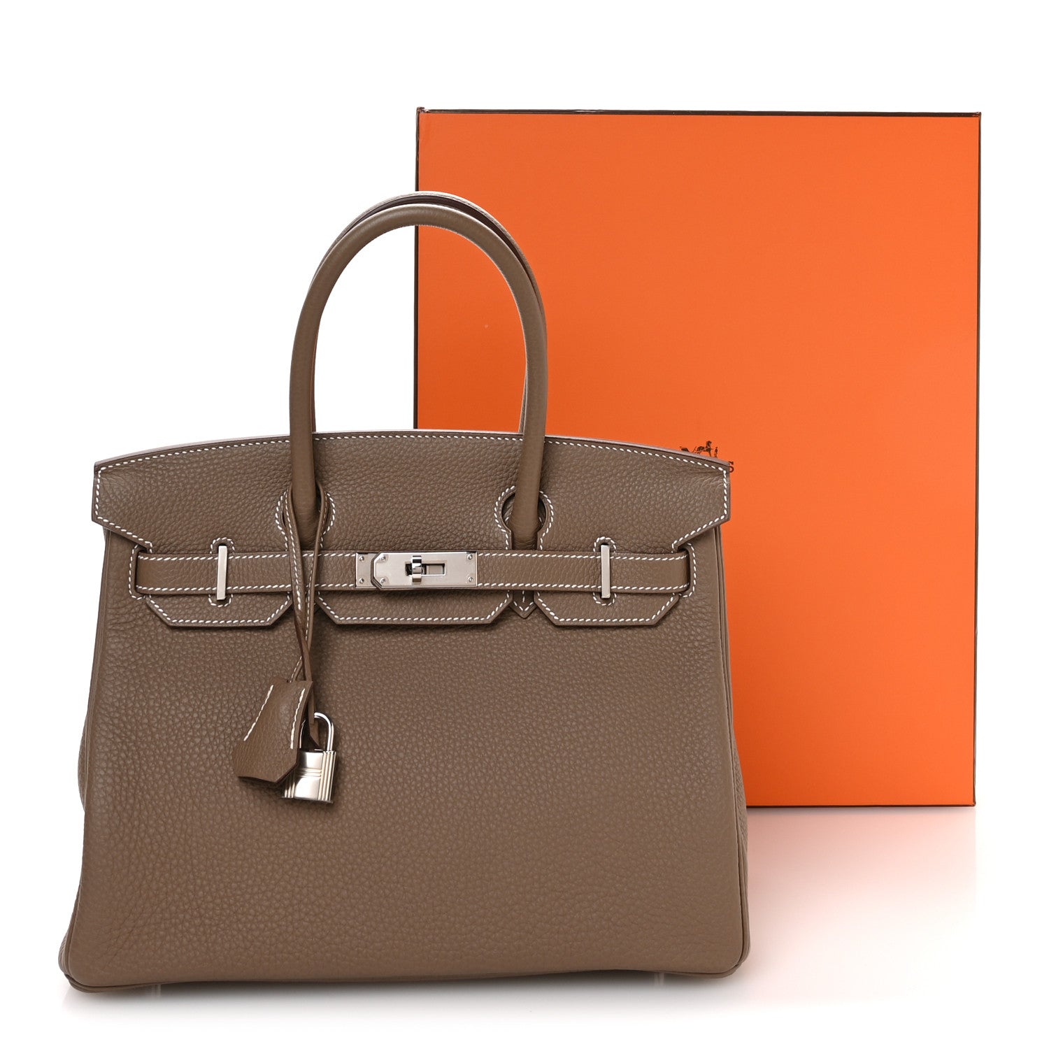 HERMES BIRKIN 30 ETOUPE TOGO SILVER HARDWARE